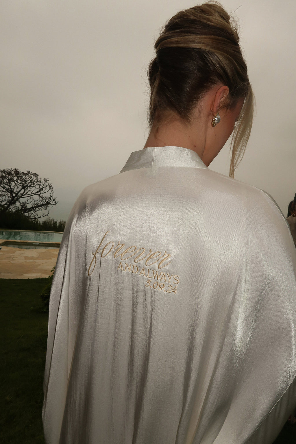 Champagne Forever And Always Satin Robe