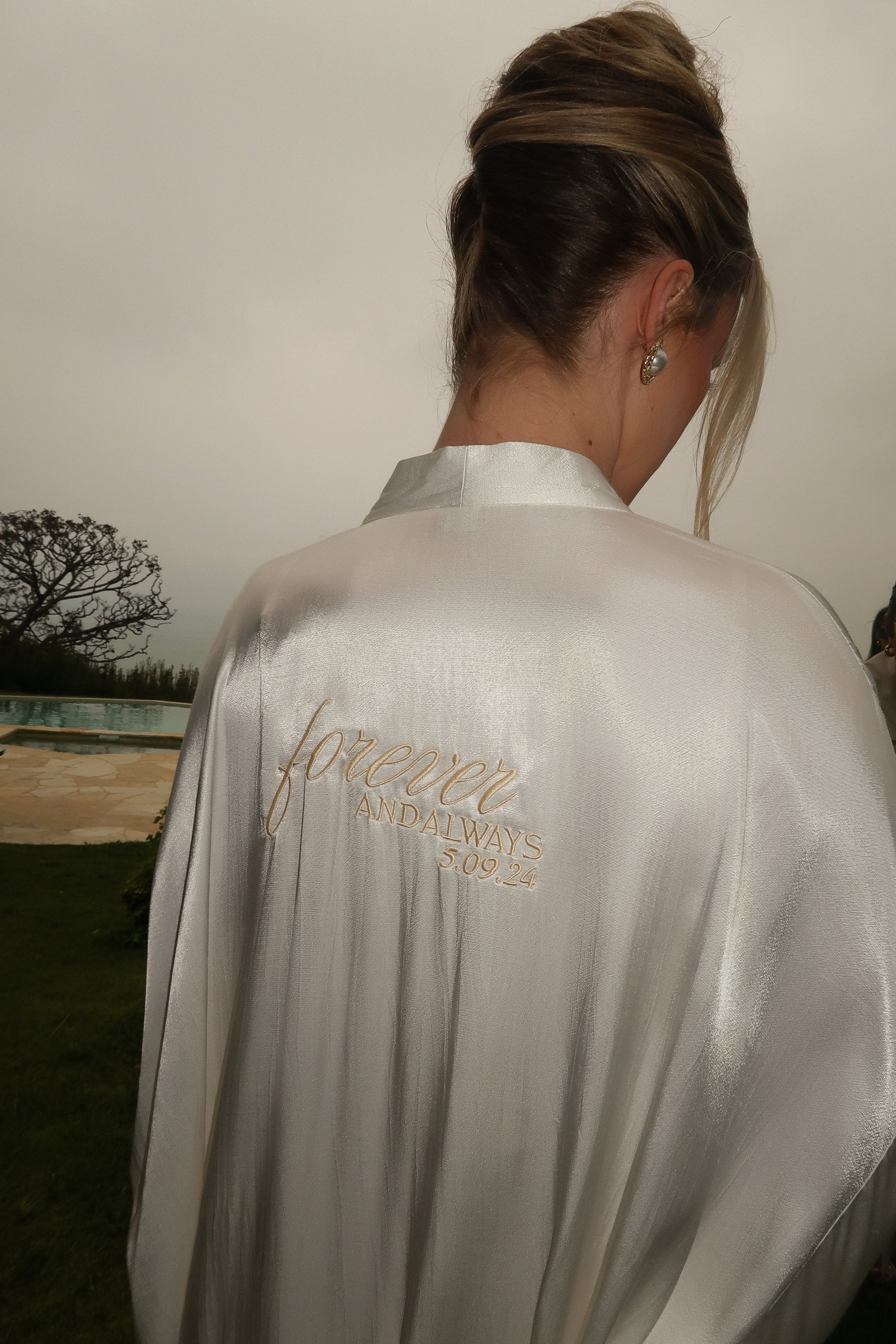 Champagne Forever And Always Satin Robe