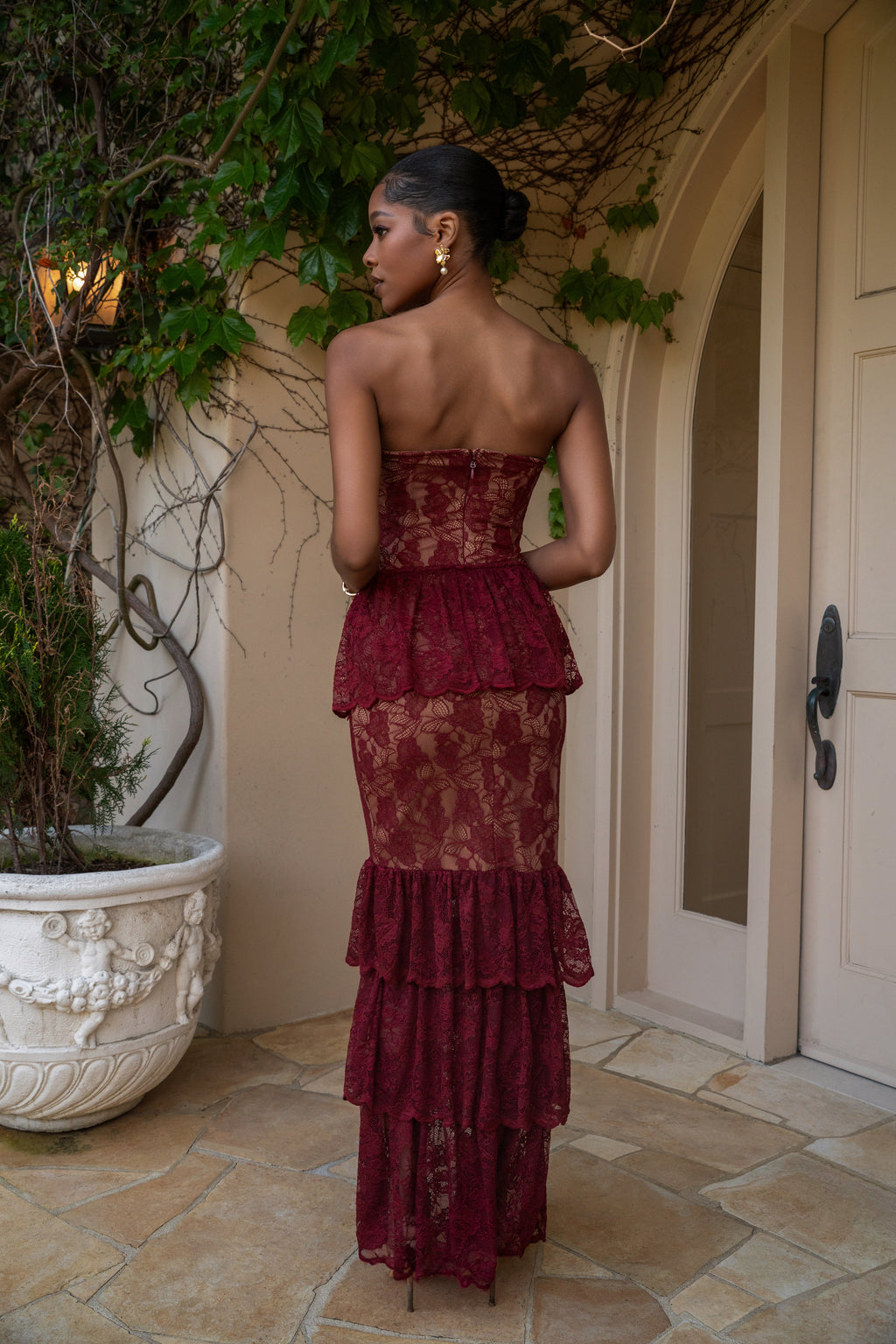 Red Fairytale Ending Lace Maxi Dress