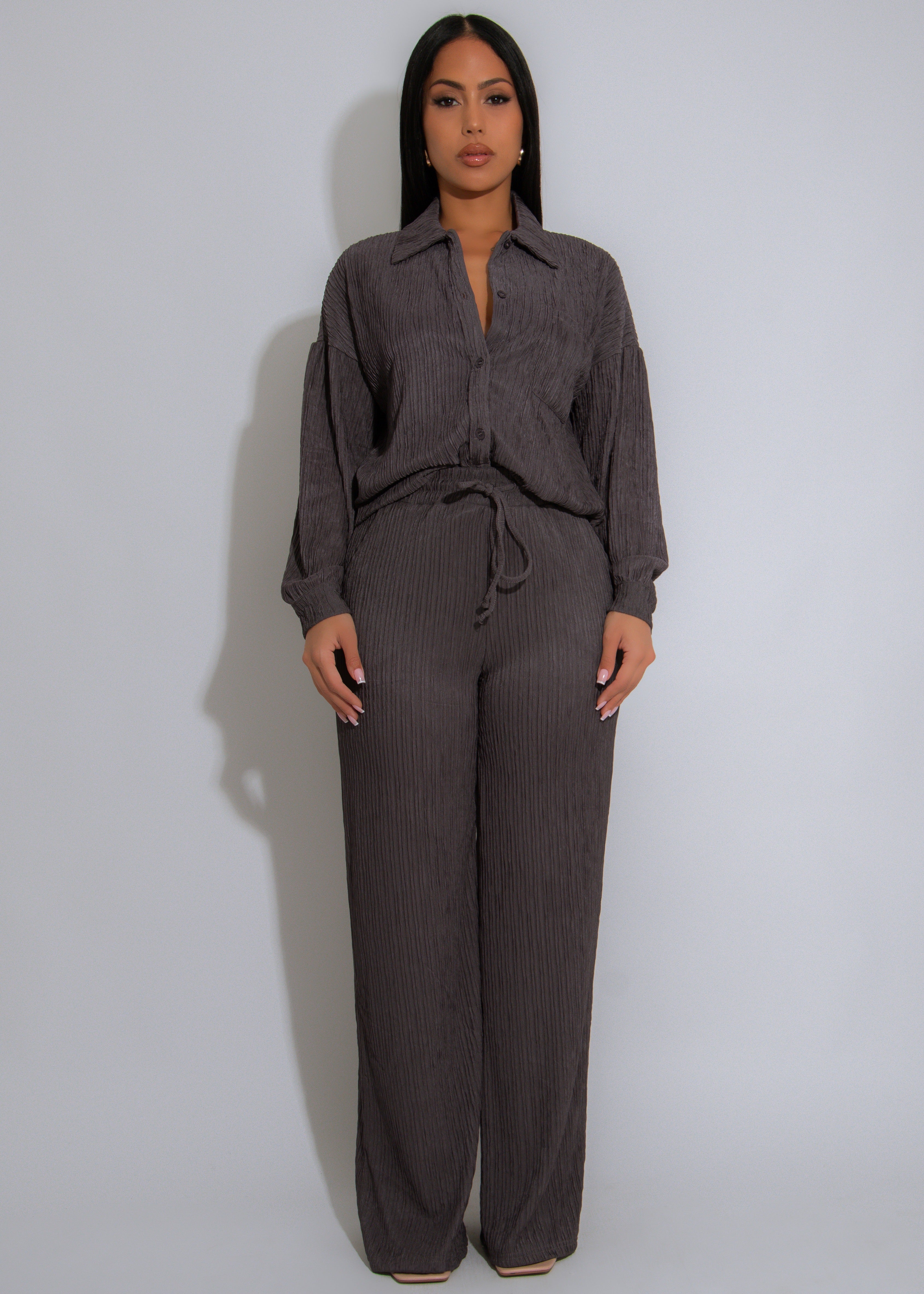 Rustic Reverie Pant Set Dark Grey