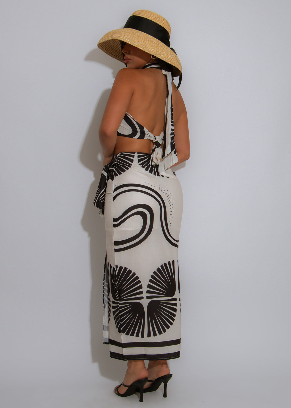 Island Ink Skirt Set Black
