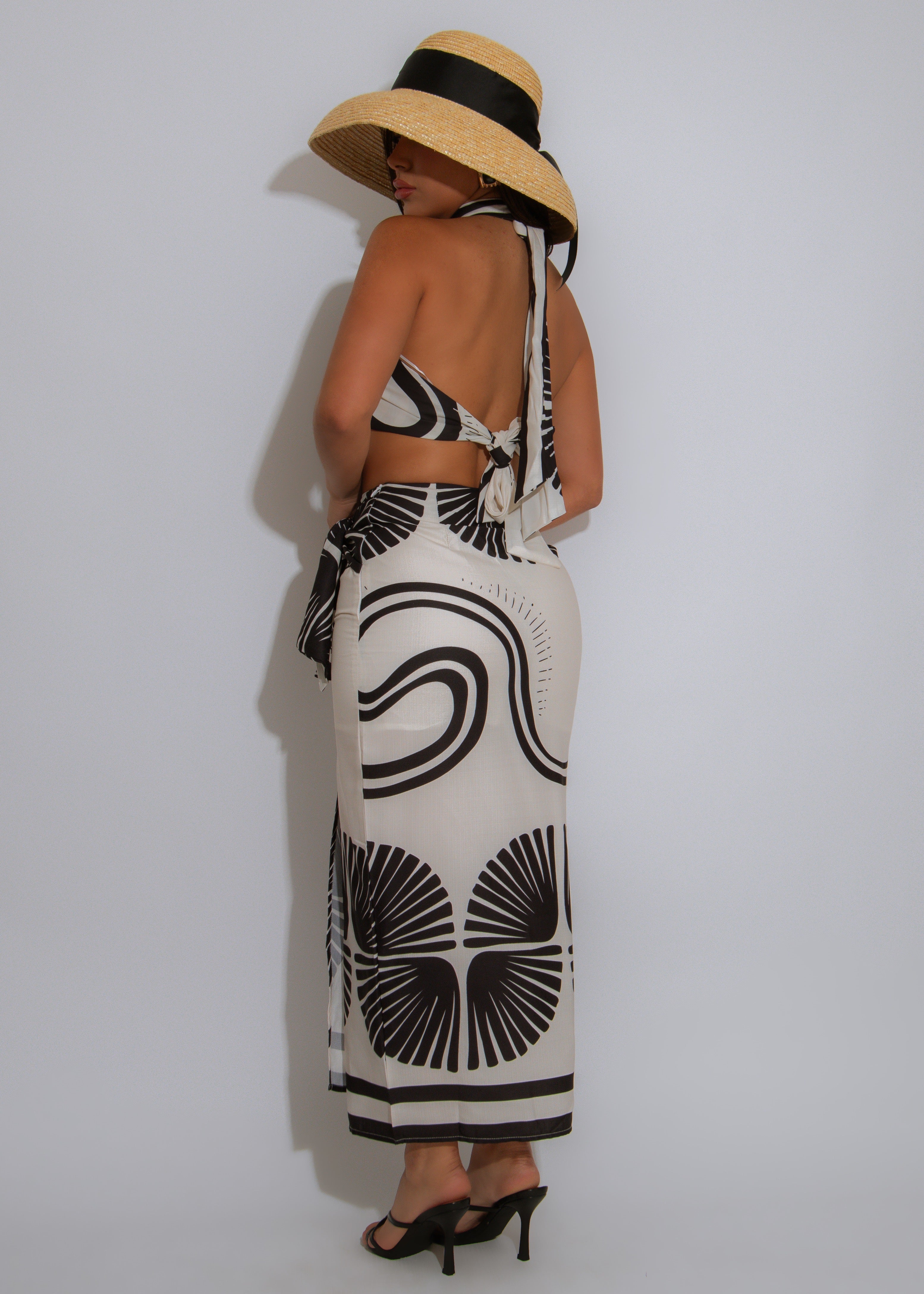 Island Ink Skirt Set Black