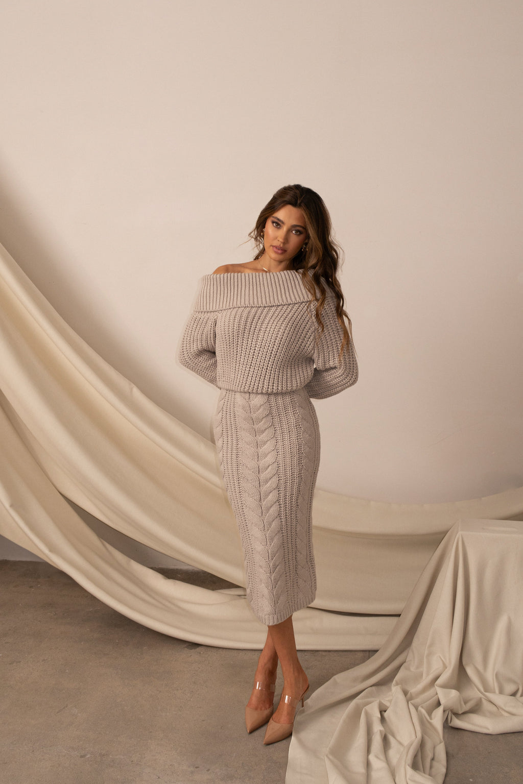 Stone Monette Cable Knit Dress