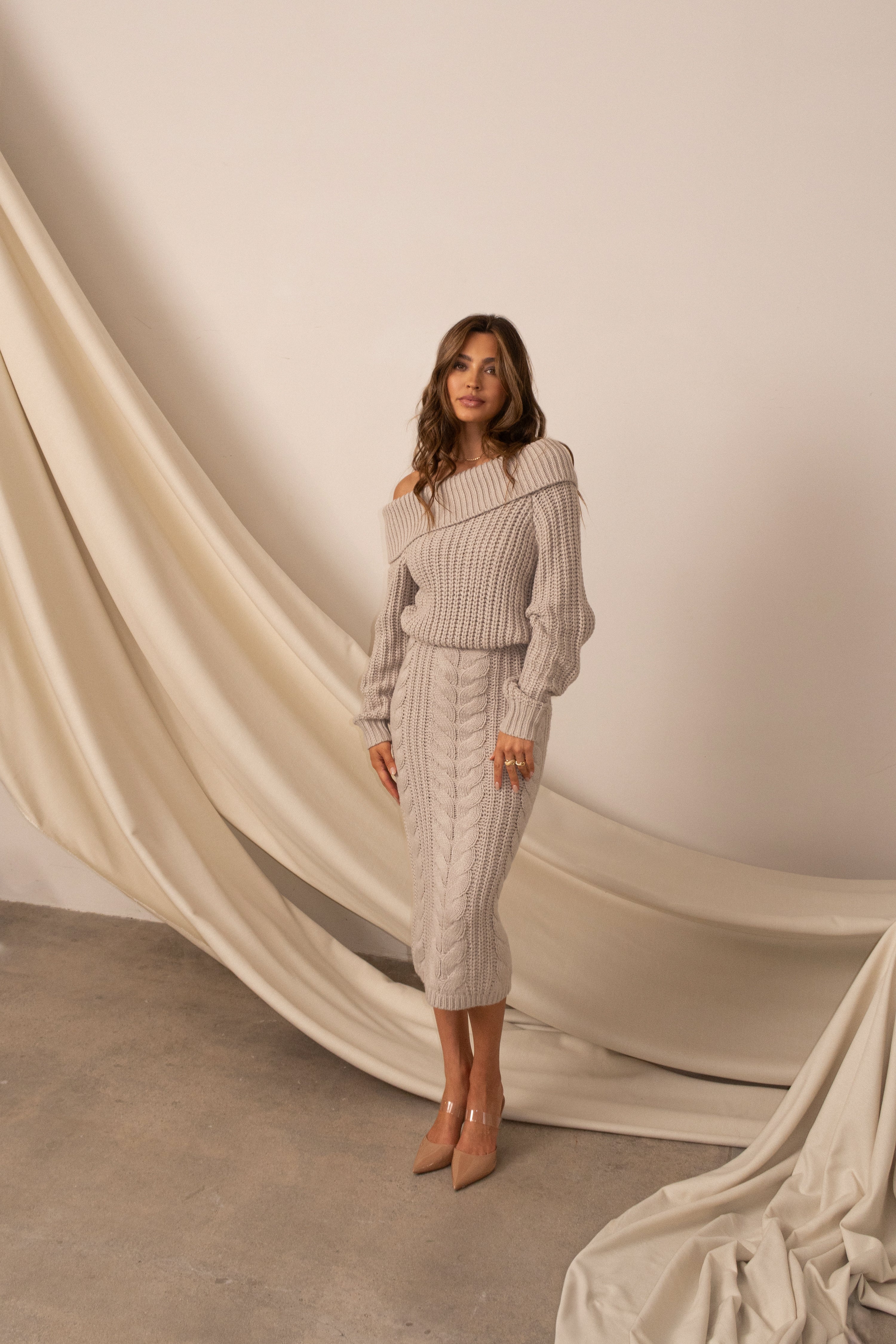 Stone Monette Cable Knit Dress