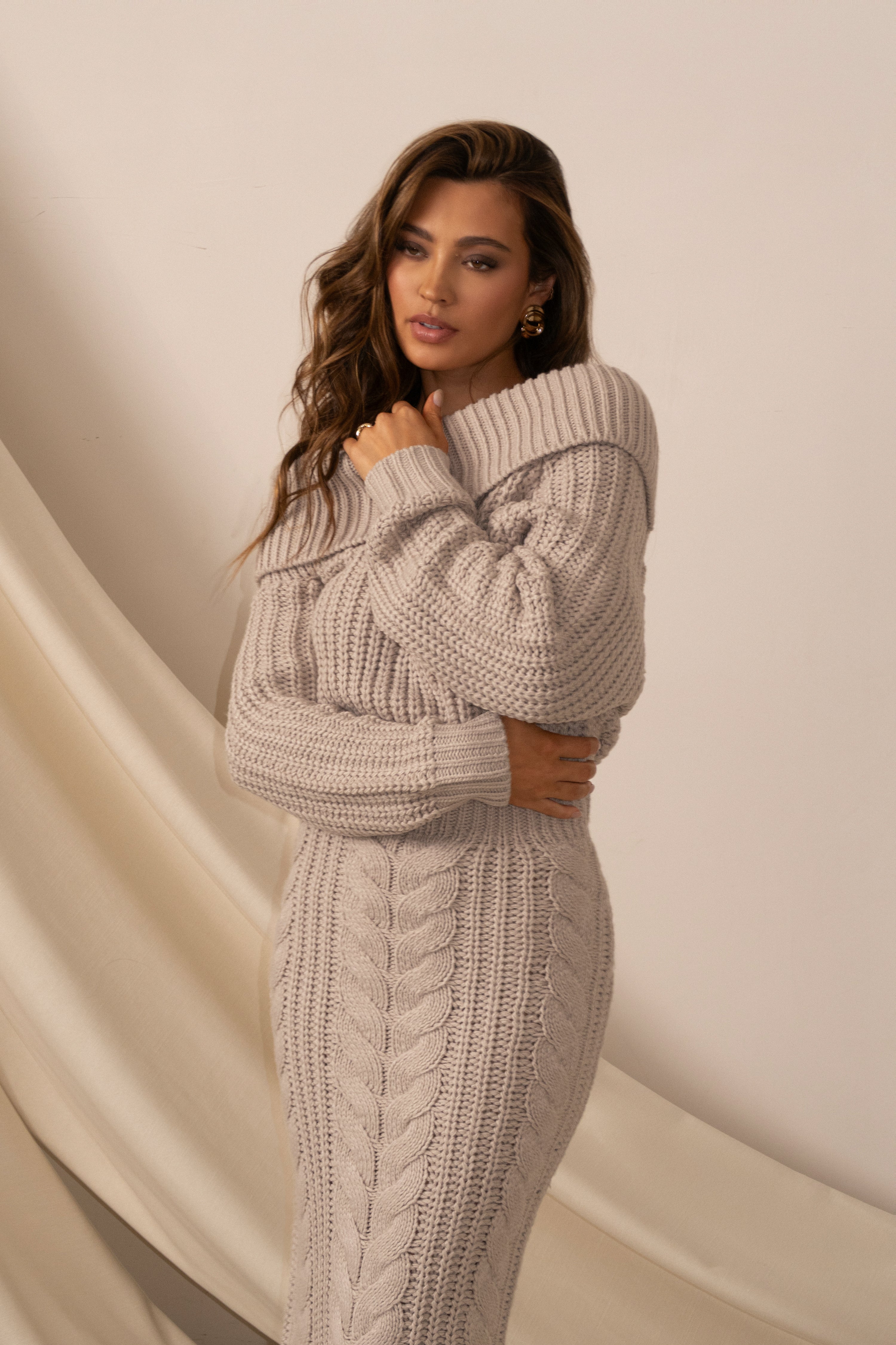 Stone Monette Cable Knit Dress