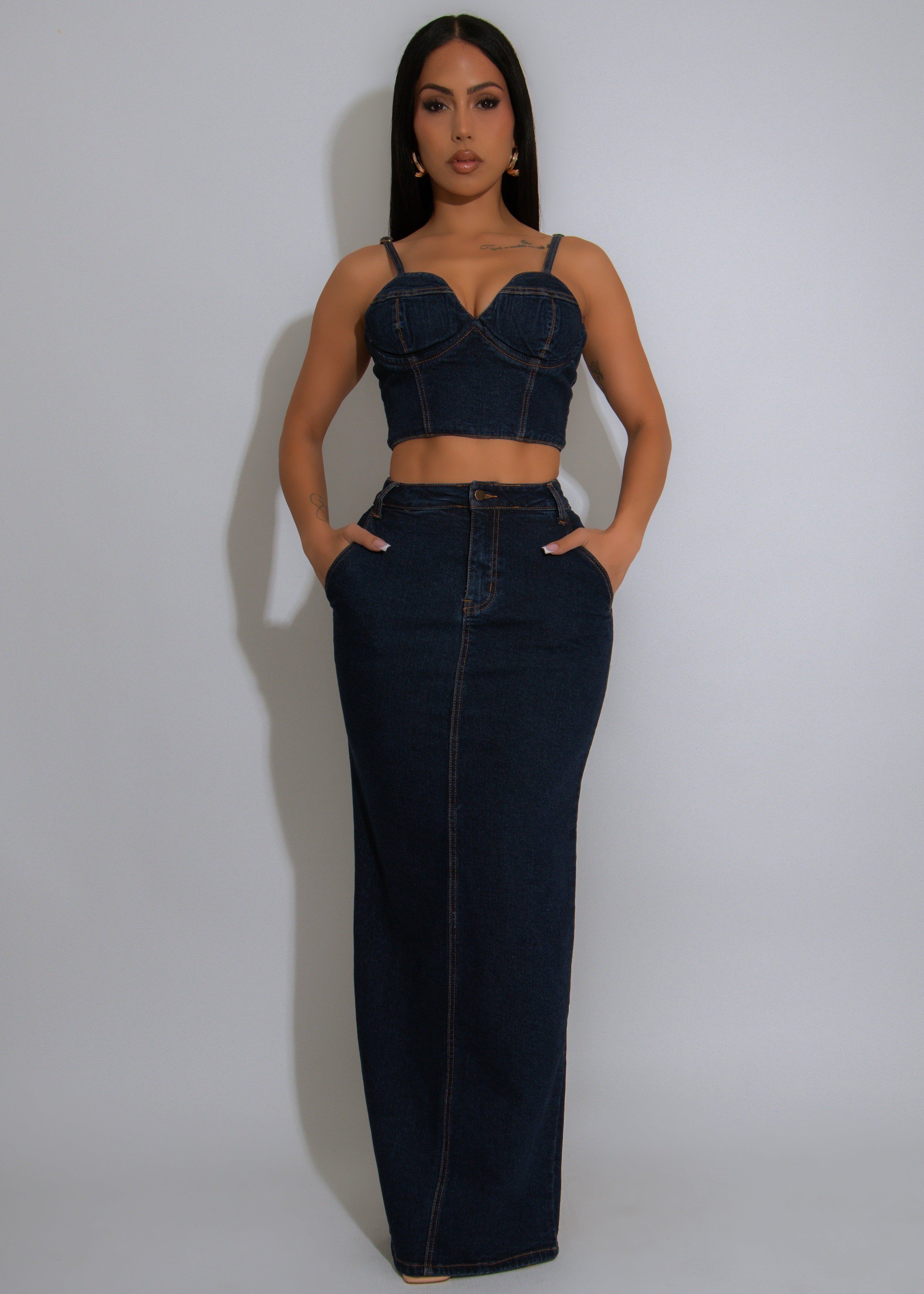 Baby Bratz Skirt Set Dark Denim
