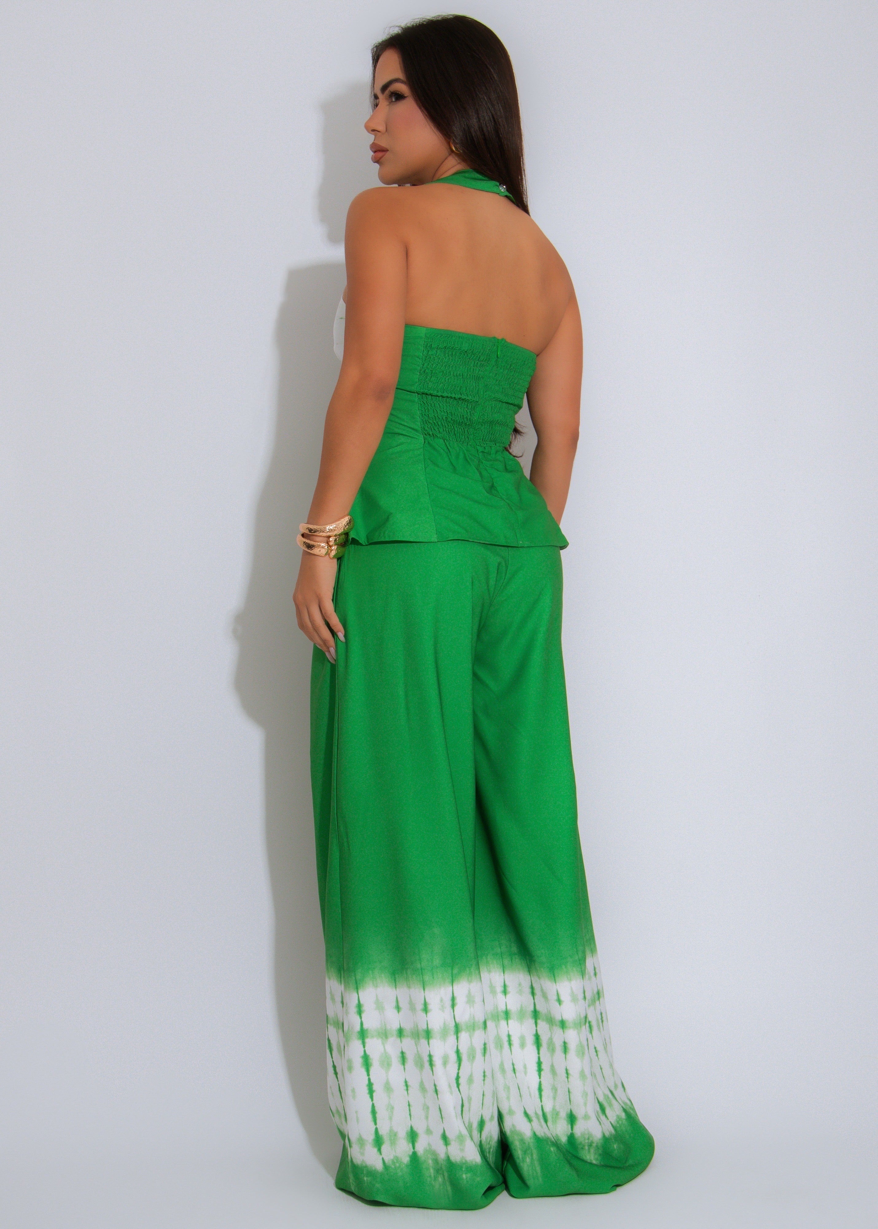 Palm Mirage Pant Set Green