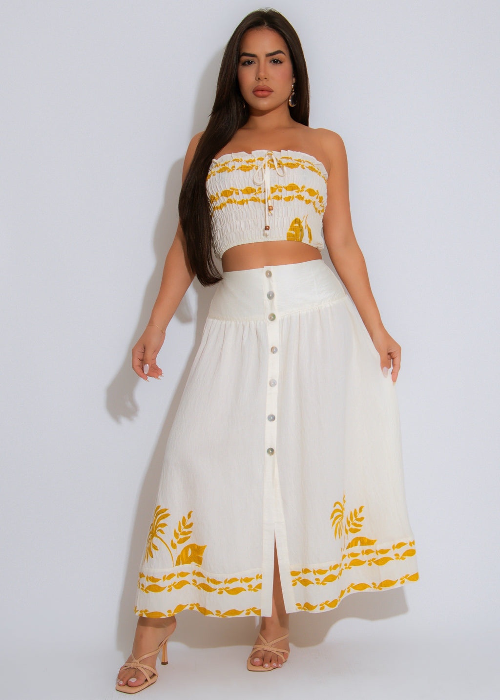 Cabo Breeze Skirt Set White