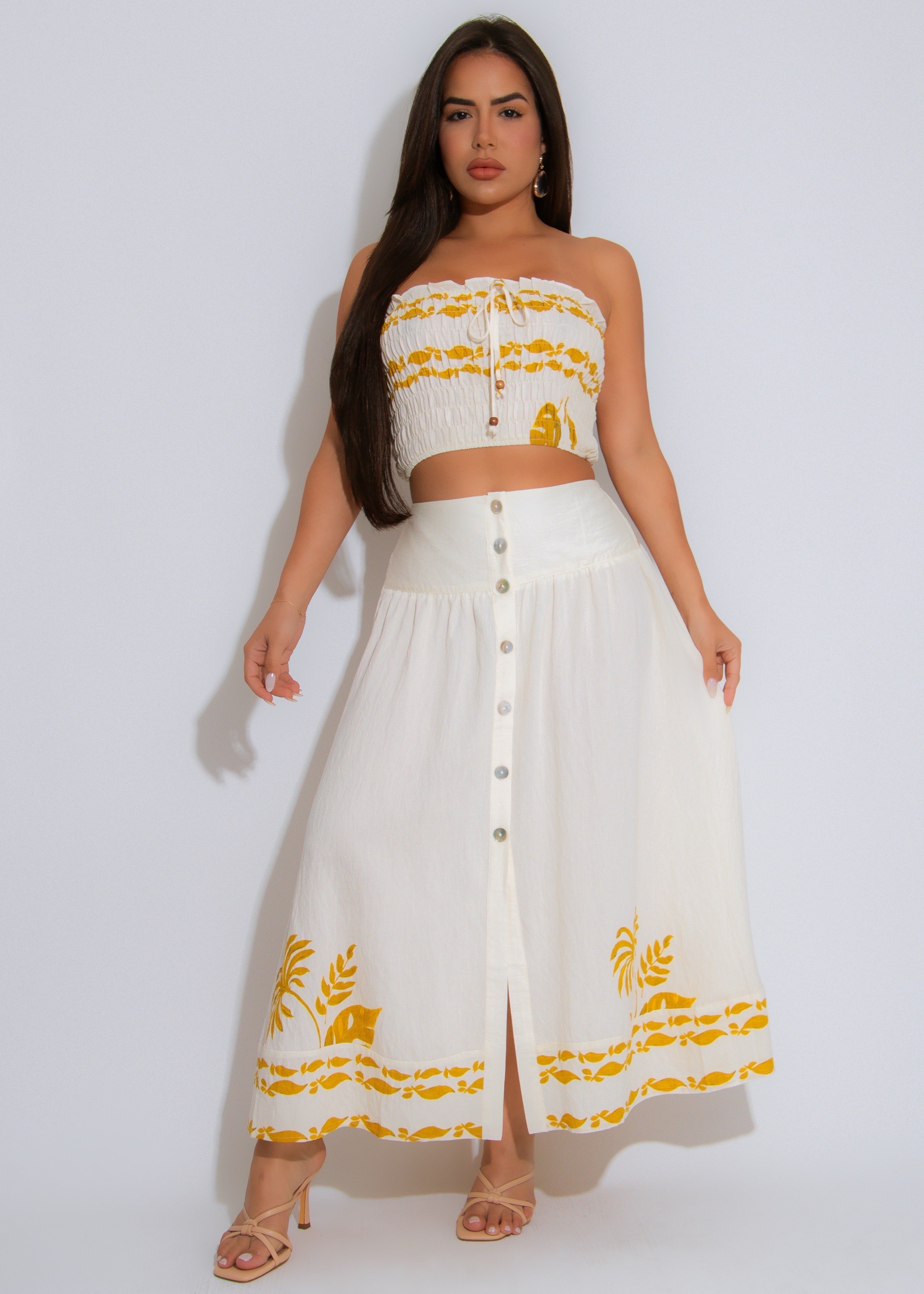 Cabo Breeze Skirt Set White