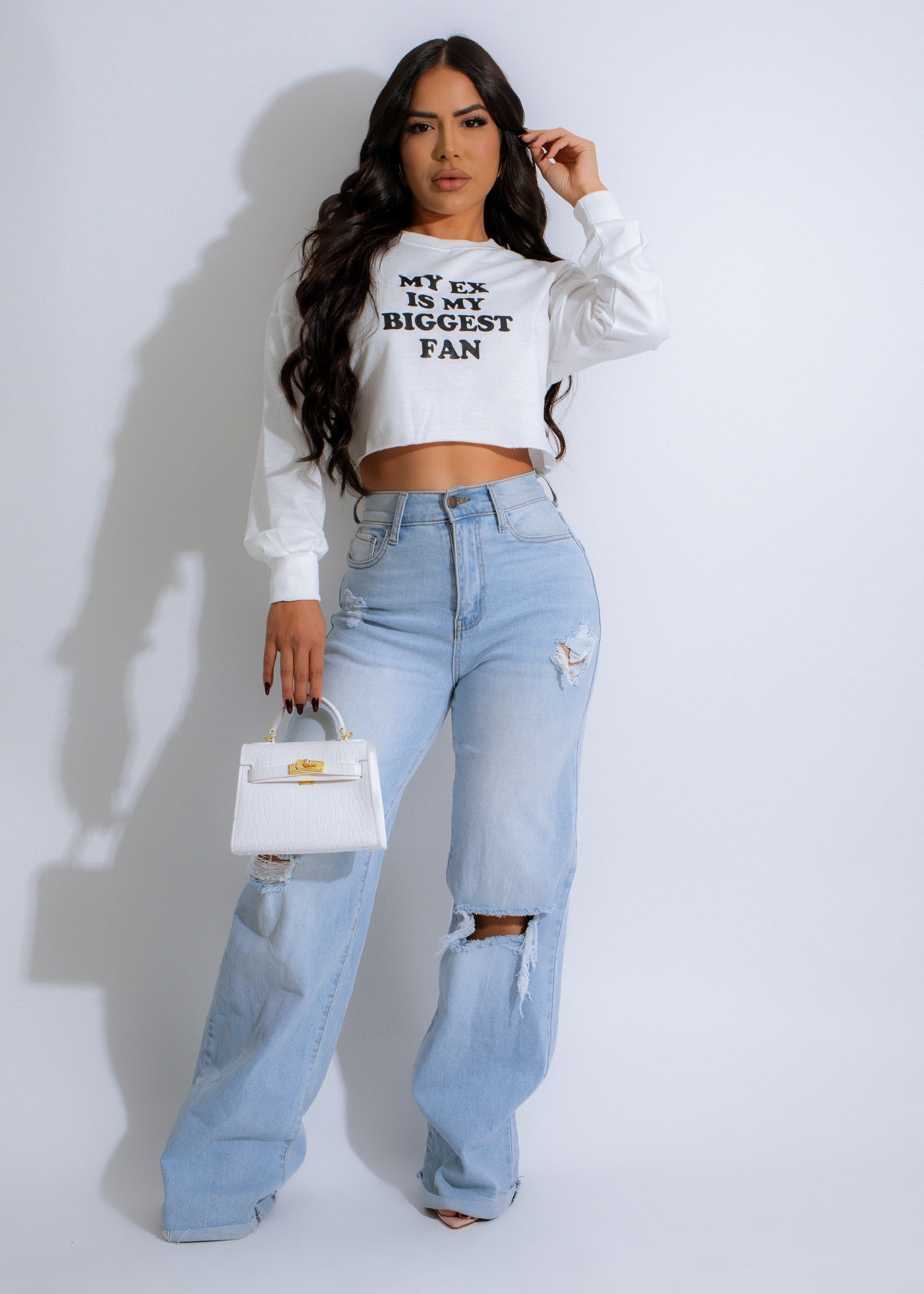 My Ex is a Fan Sweater White