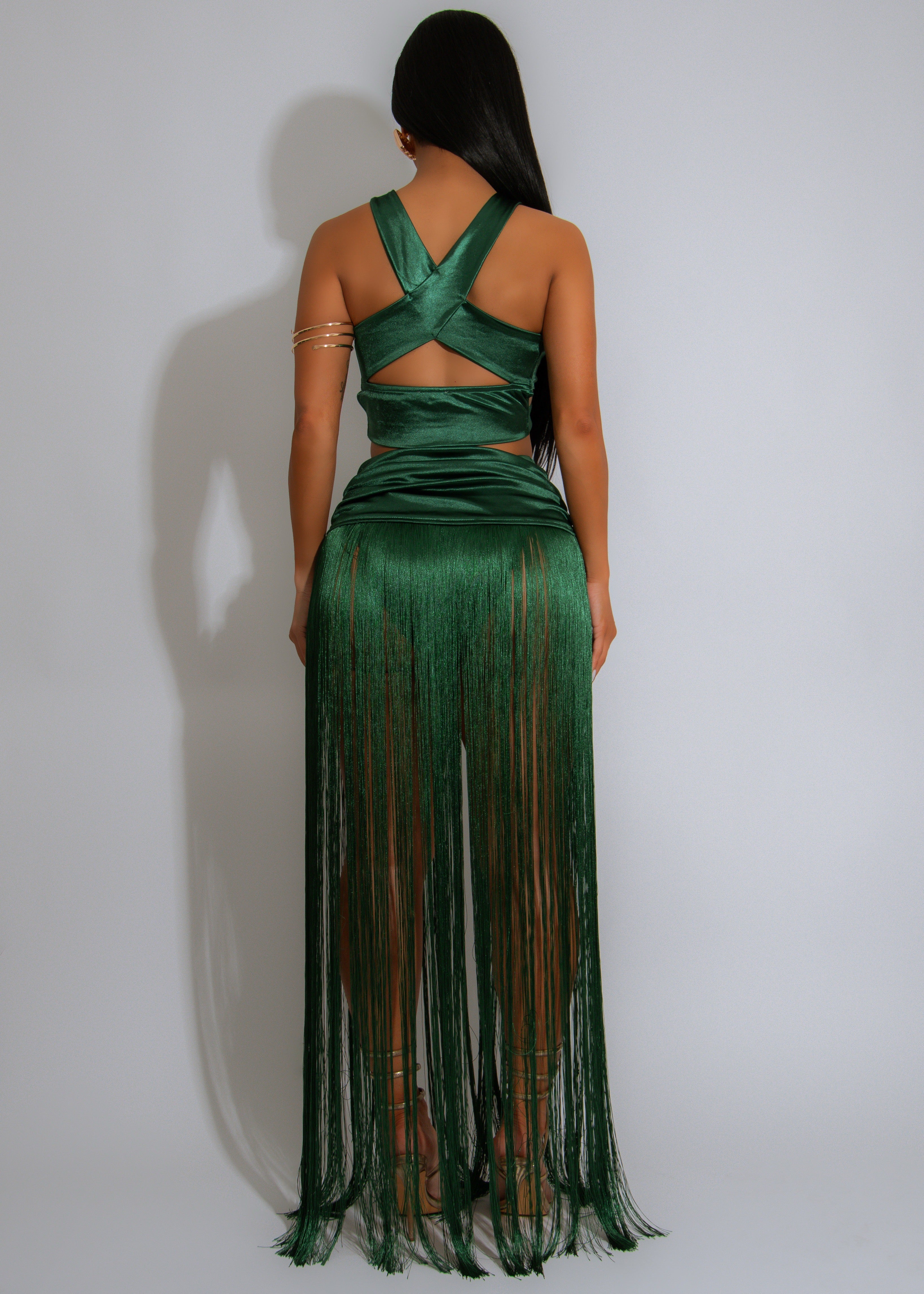 Sway Luxe Ruched Skirt Set Green