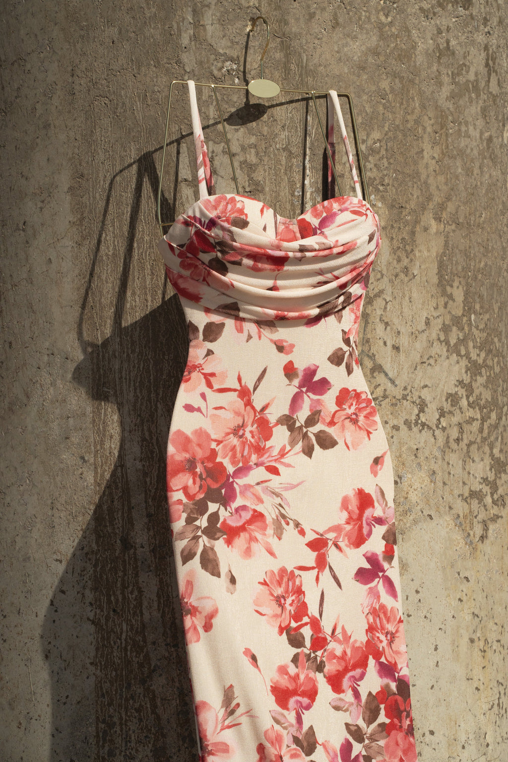 Ivory Floral Slinky Visions Of You Maxi Dress
