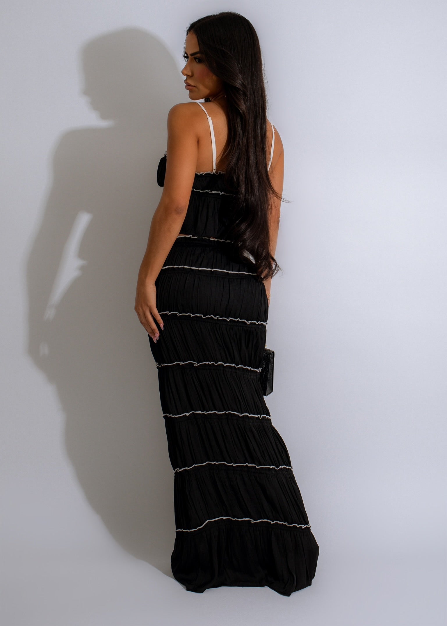 Off Romance Skirt Set Black