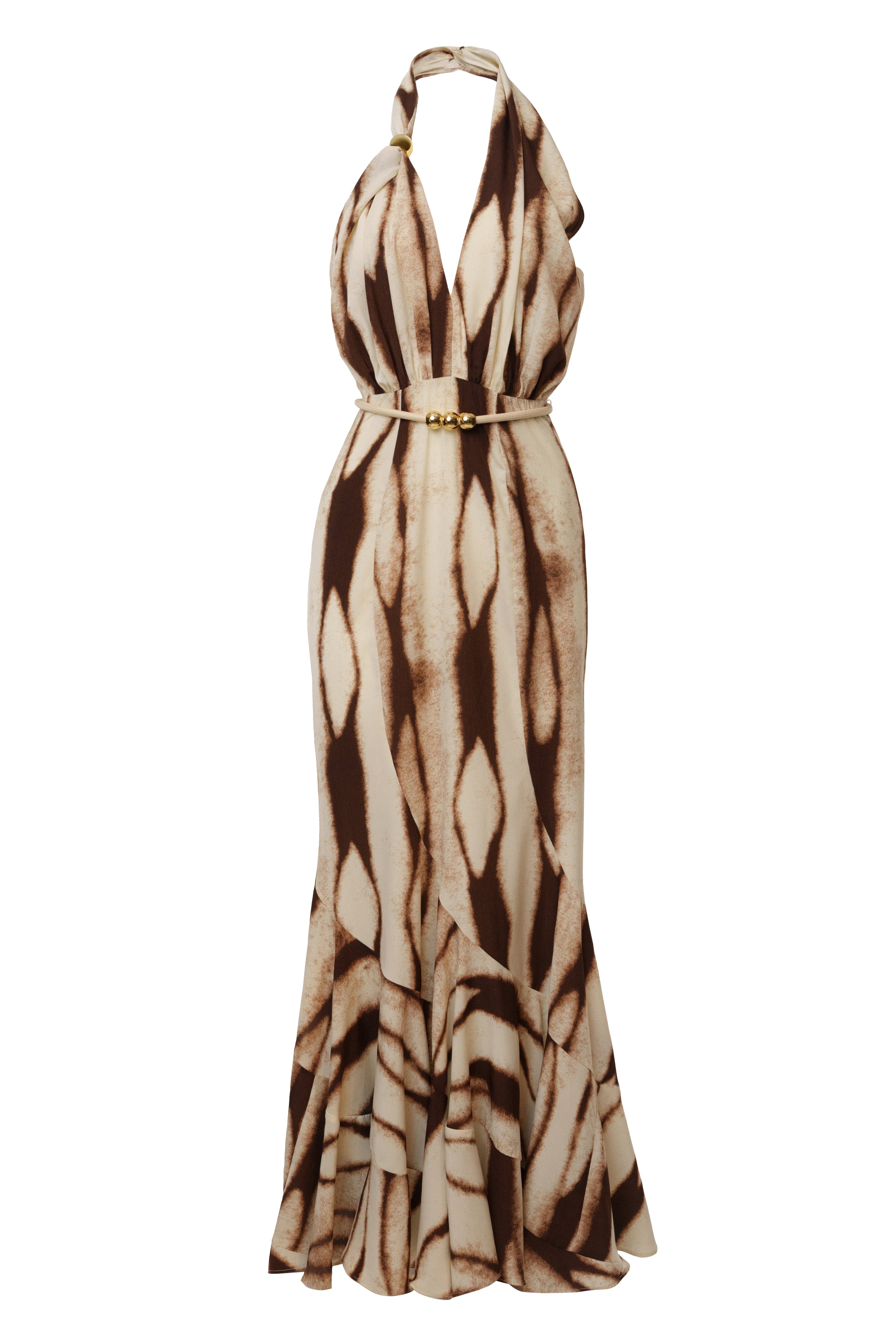 Ivory Desert Glow Flared Maxi Dress