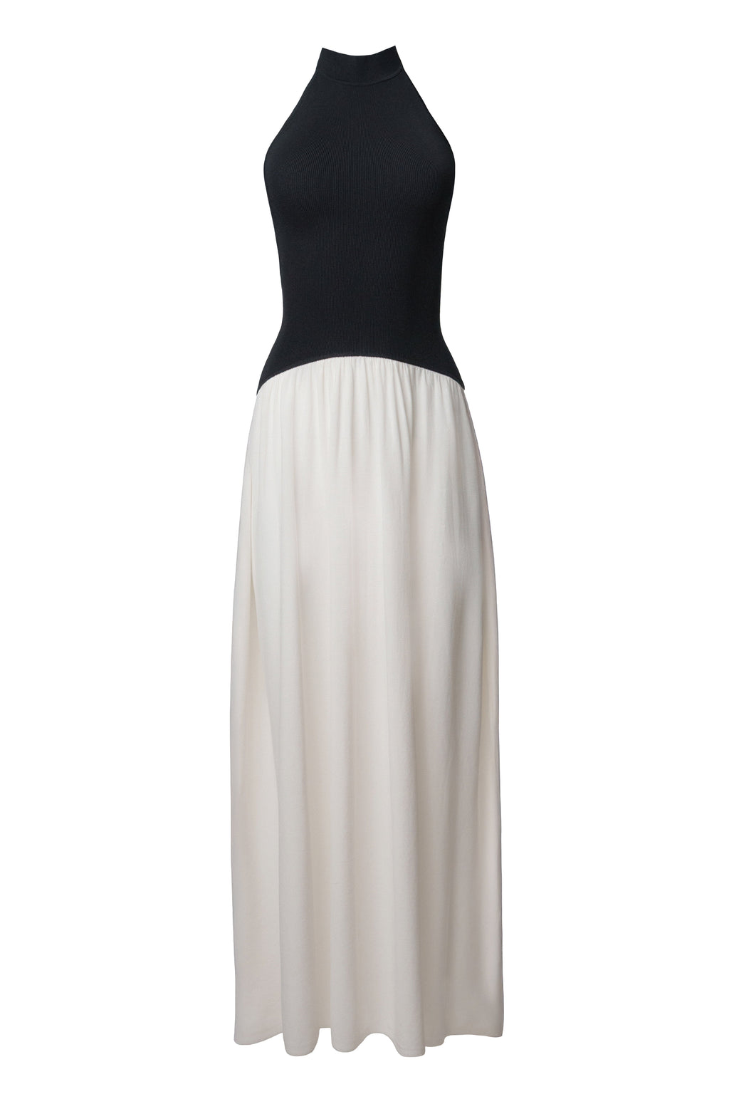 Black/Ivory Capri Contrast Maxi Dress