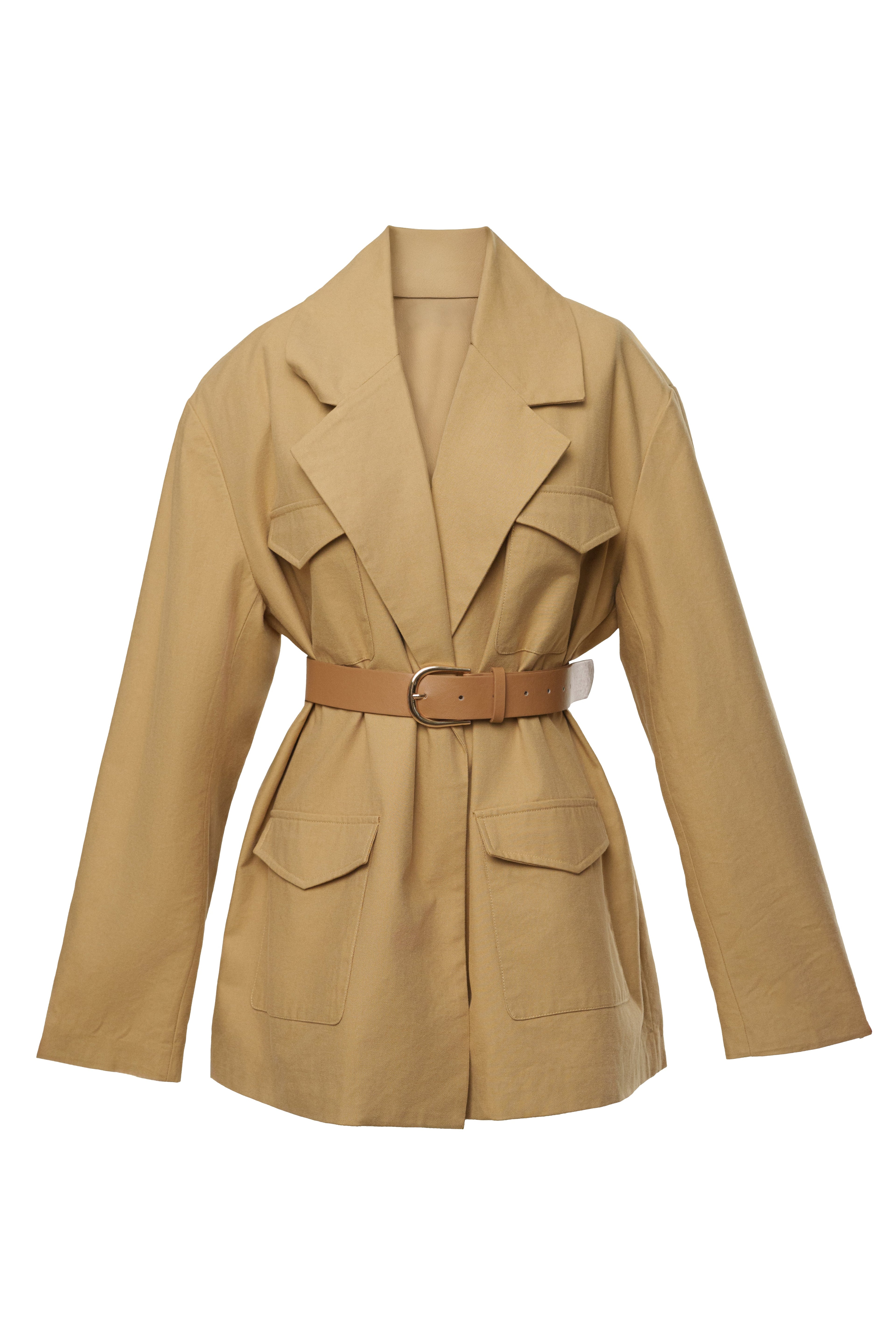 Tan Precision Woven Blazer
