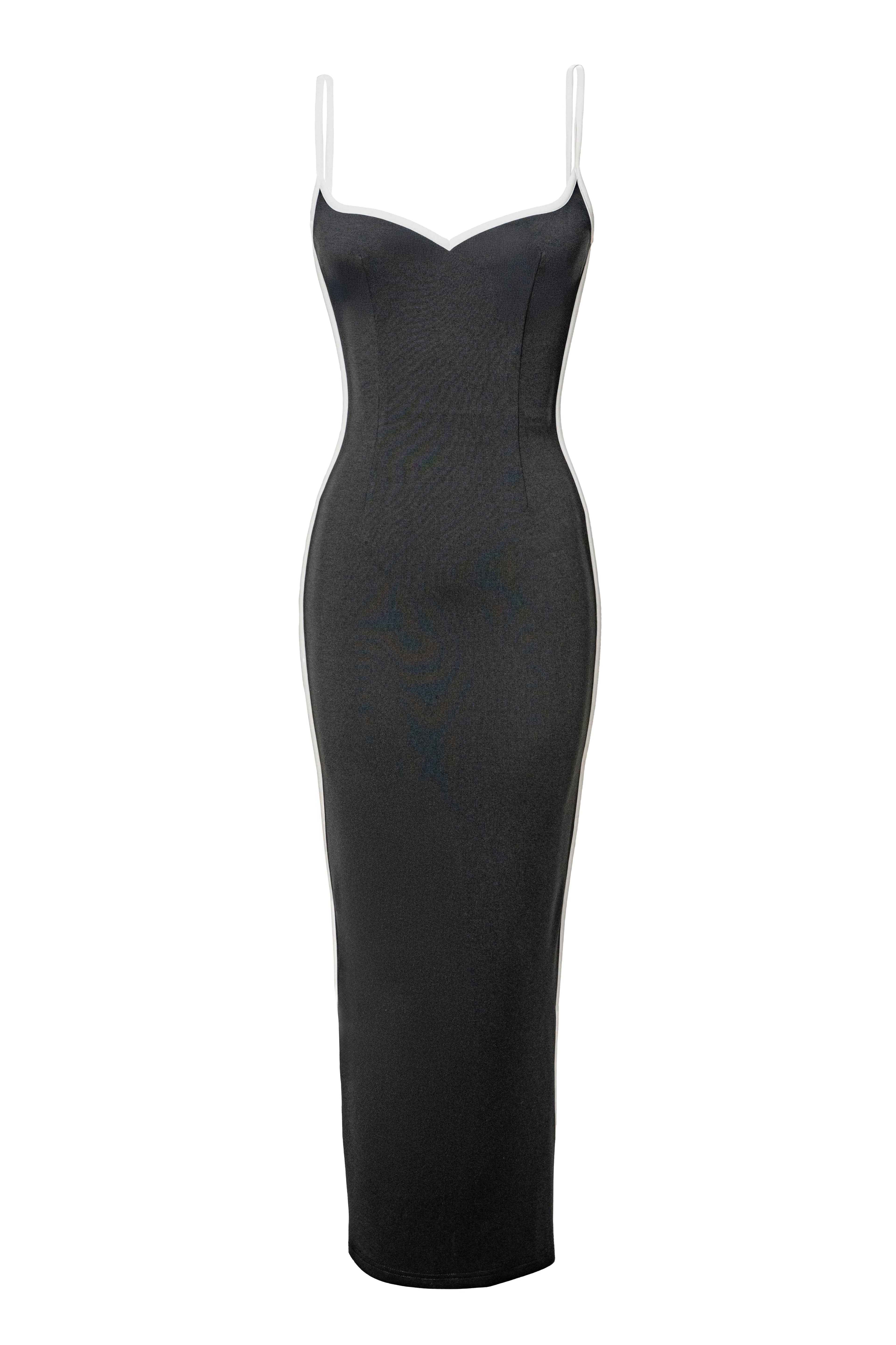 Black Jordin Contrast Midi Dress