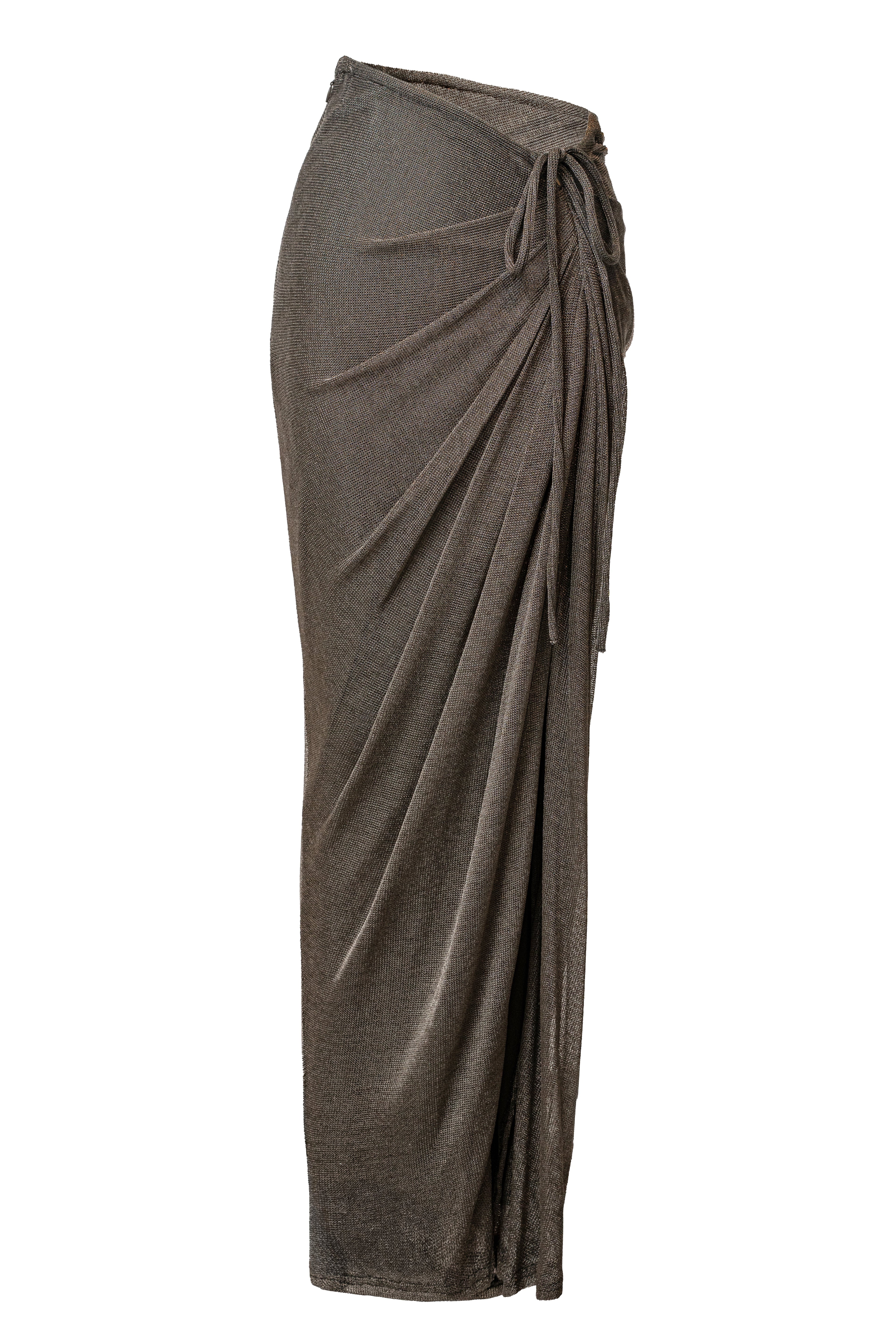Silver Noelia Metallic Slit Skirt
