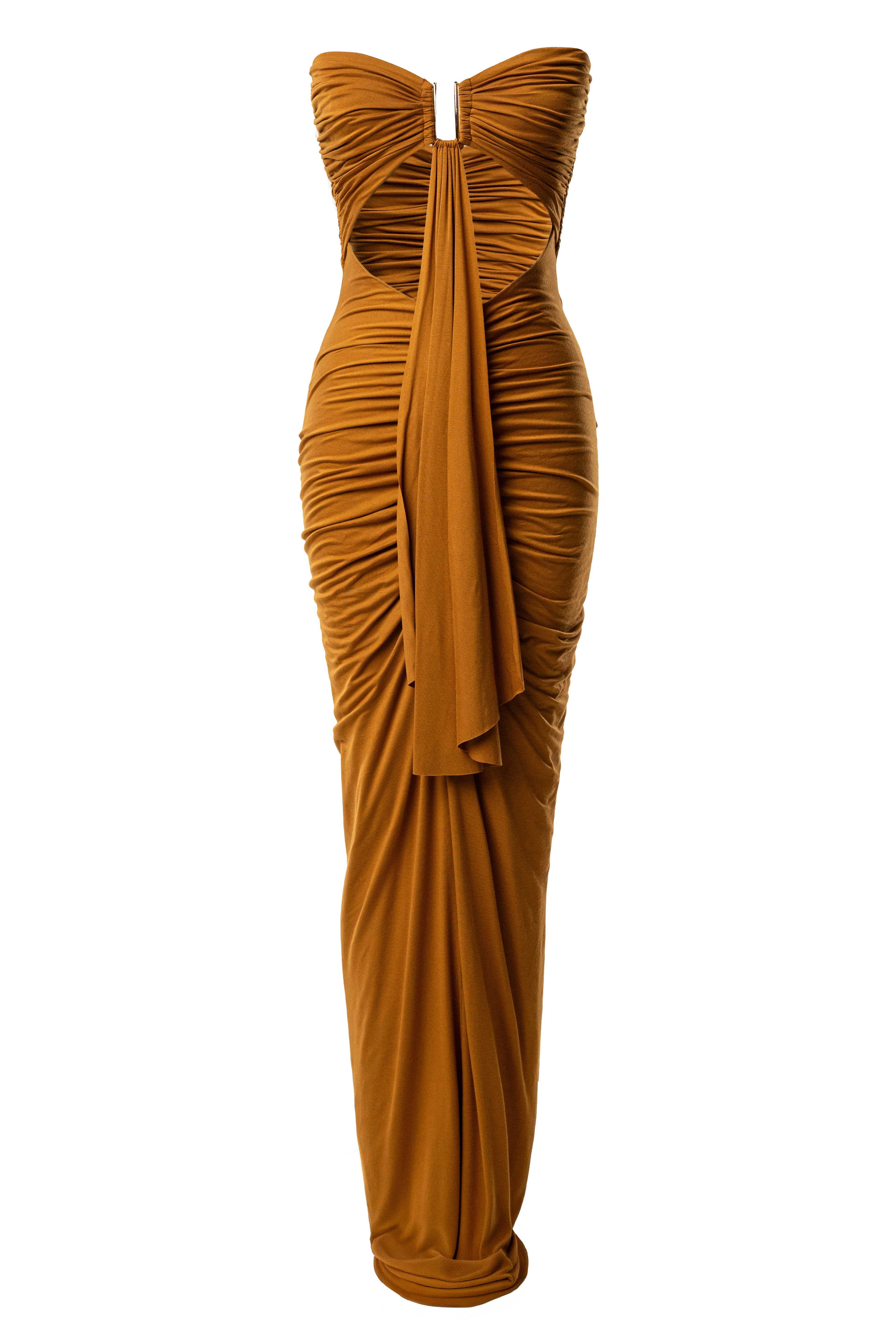 Bronze Atlantis Drape Maxi Dress