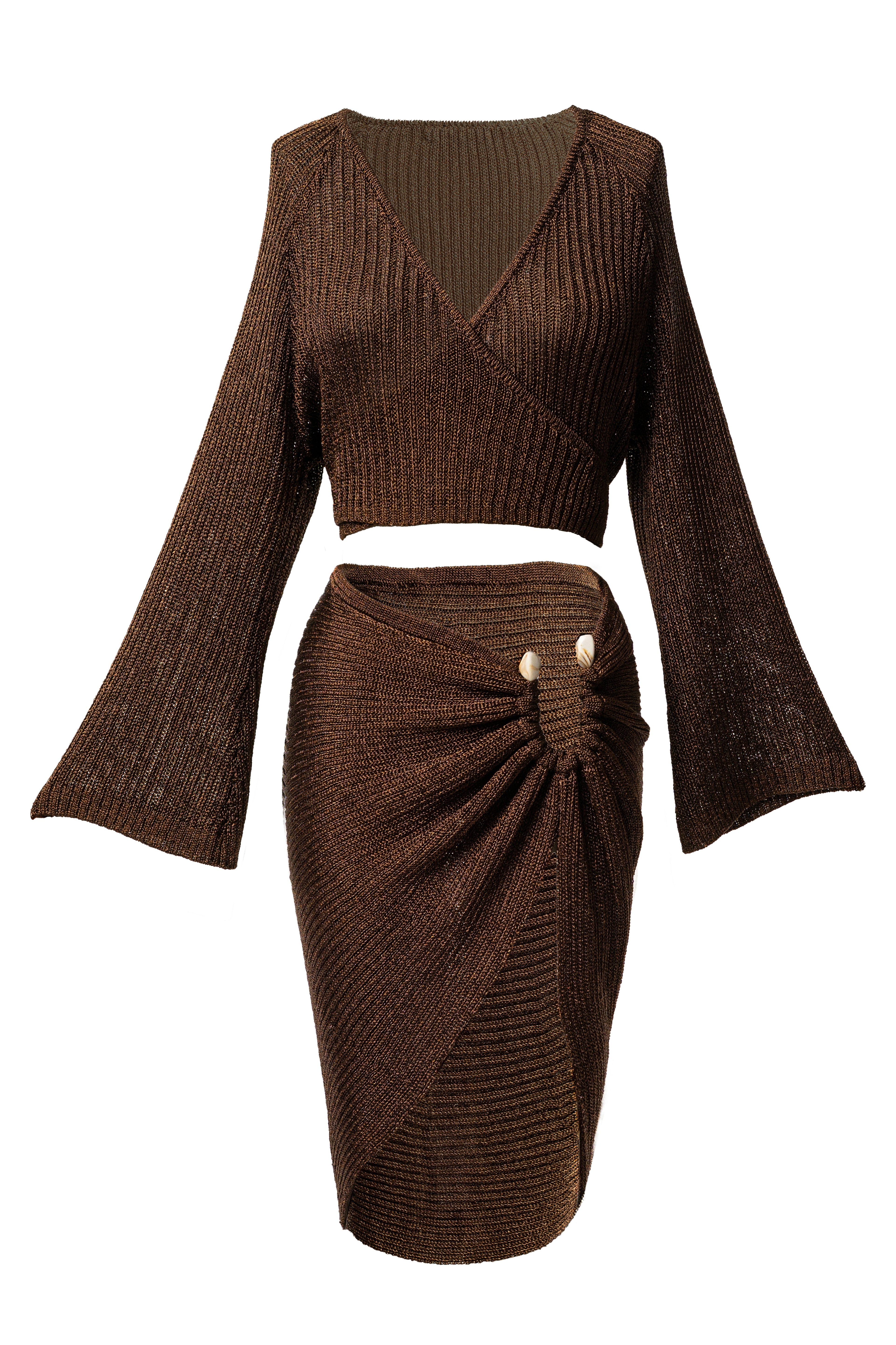 Bronze Luminous Metallic Skirt