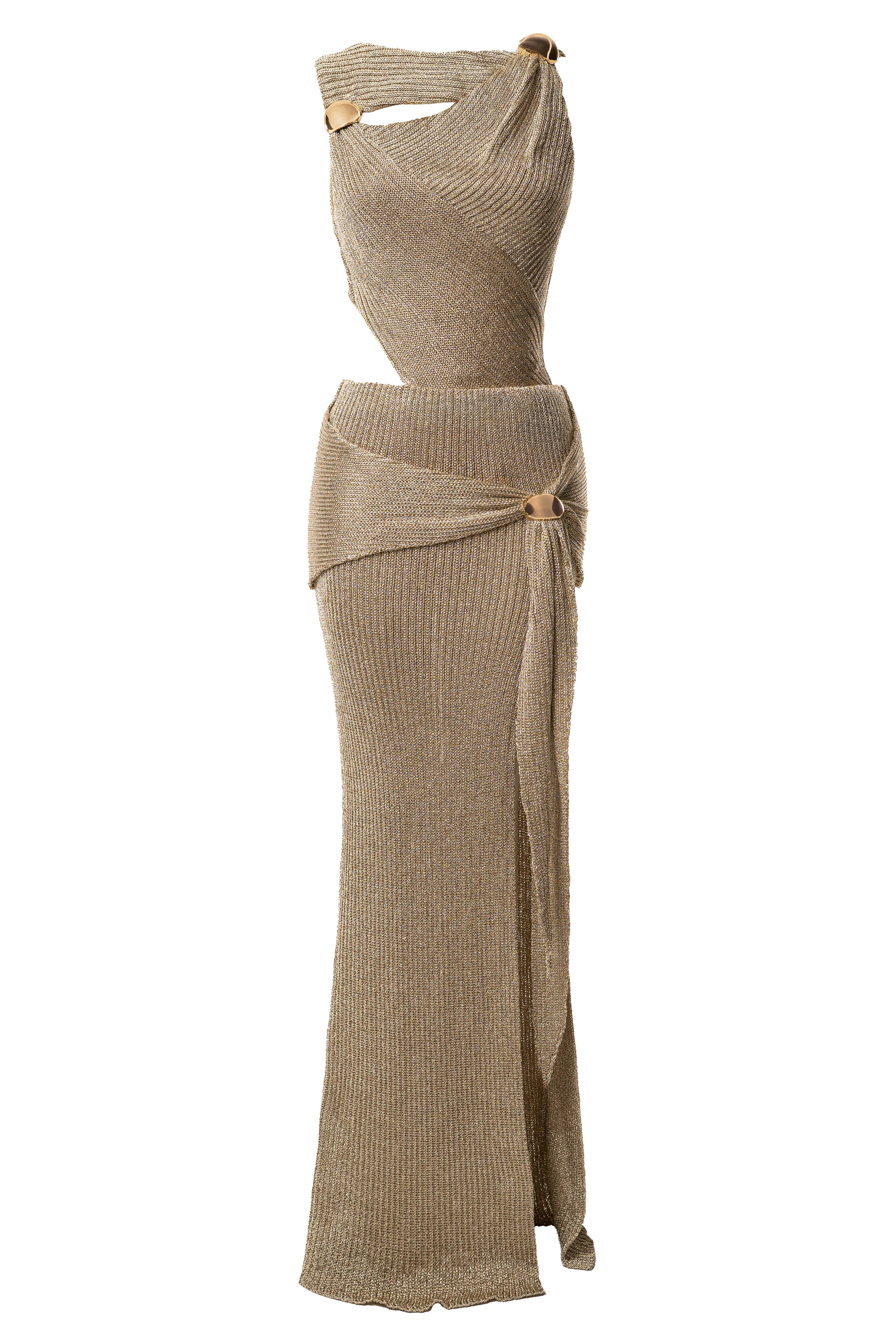 Gold Hazel Metallic Wrap Skirt
