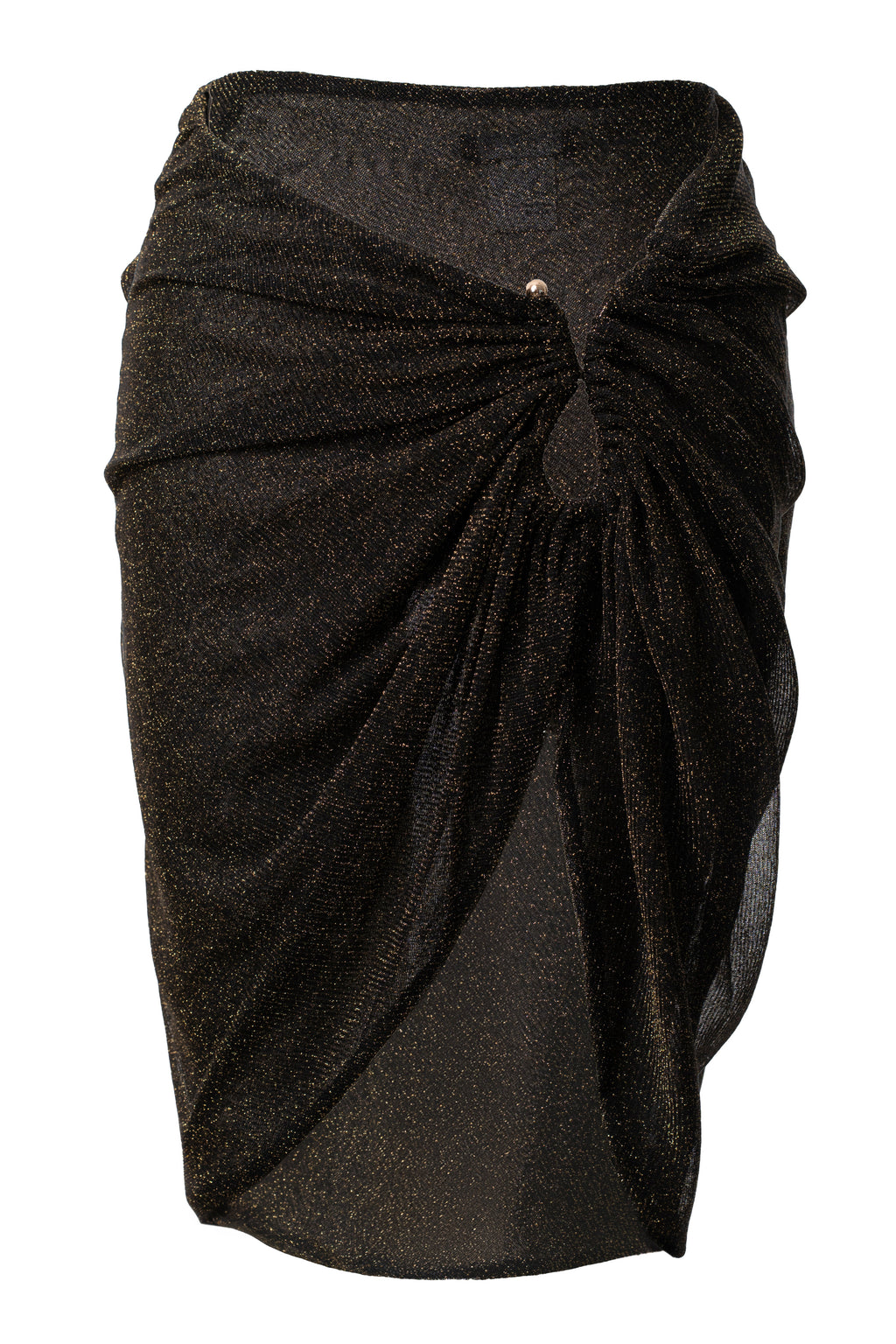 Black Dreamscape Lurex Knit Mini Skirt