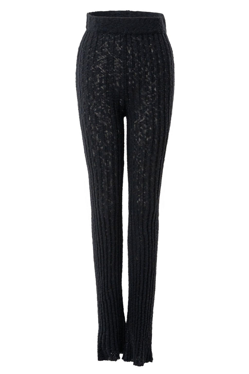 Black Lanah Knit Flare Pants