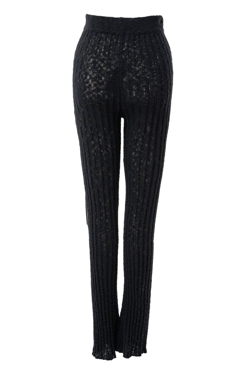 Black Lanah Knit Flare Pants