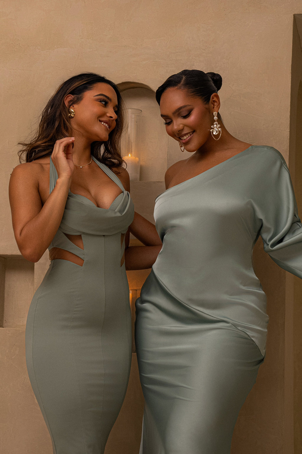 Sage Femme Drape Maxi Dress