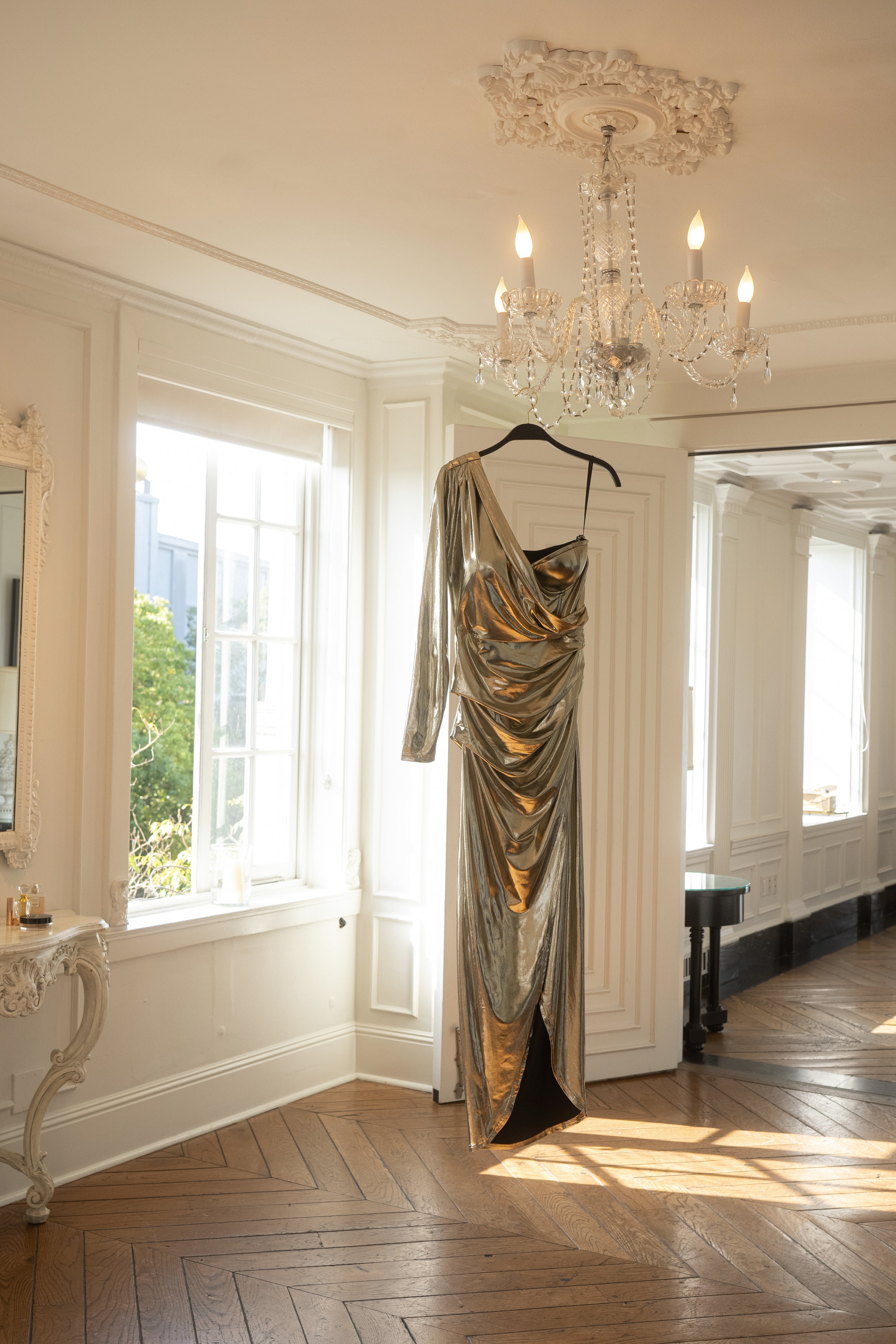 Gold Kaleah Metallic Maxi Dress