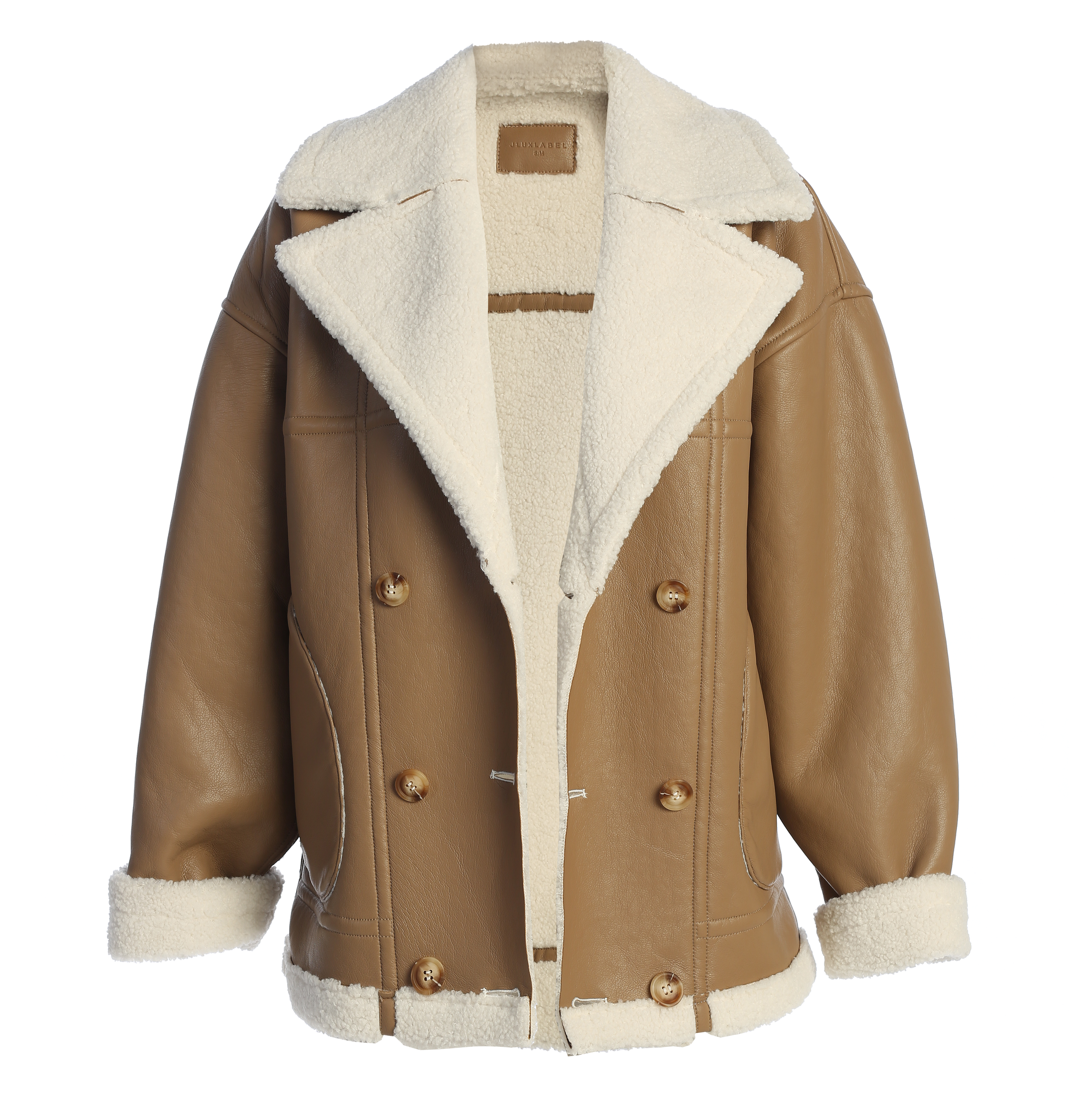 Tan Never Settle Reversible Teddy Jacket