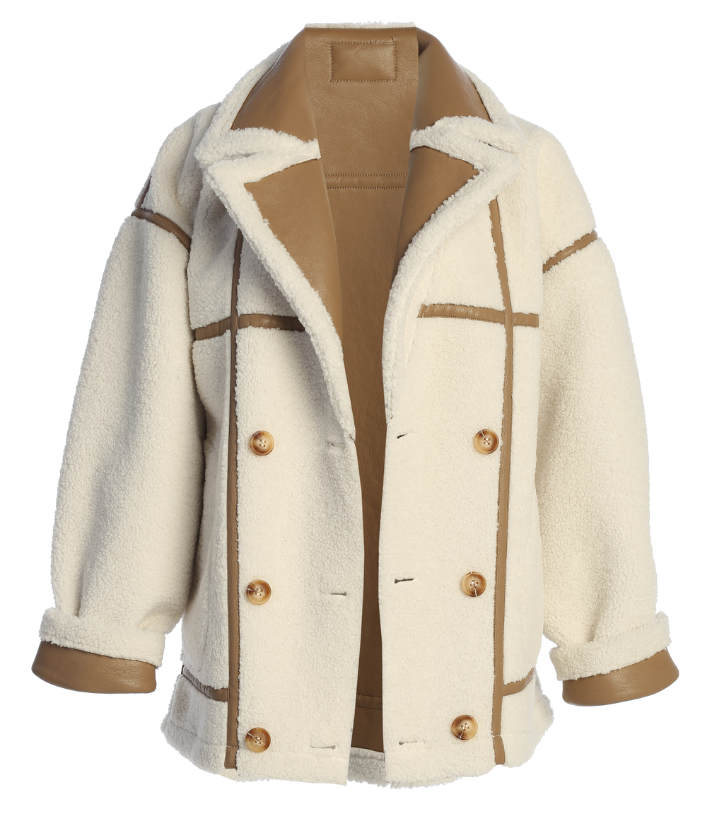 Tan Never Settle Reversible Teddy Jacket