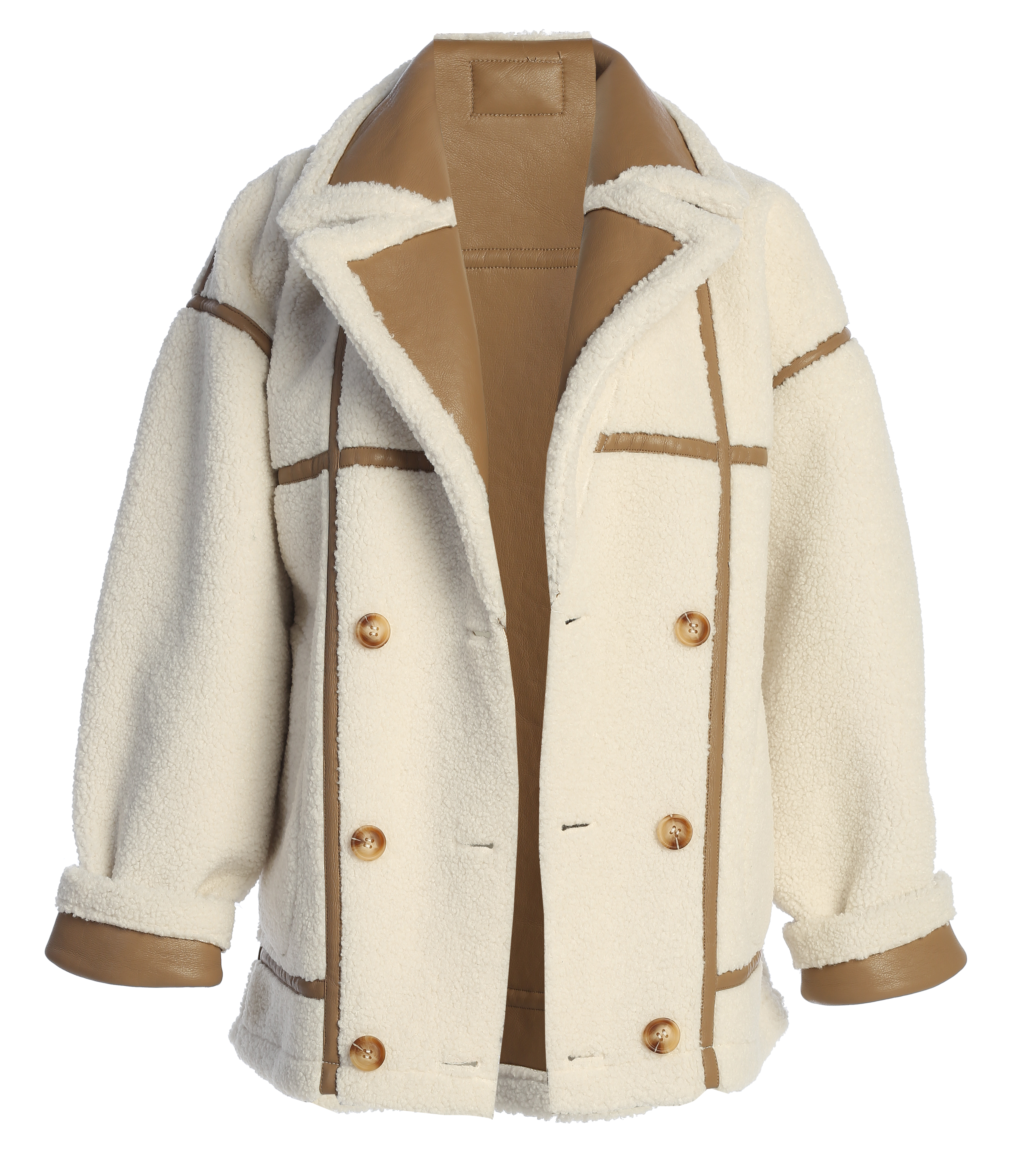 Tan Never Settle Reversible Teddy Jacket