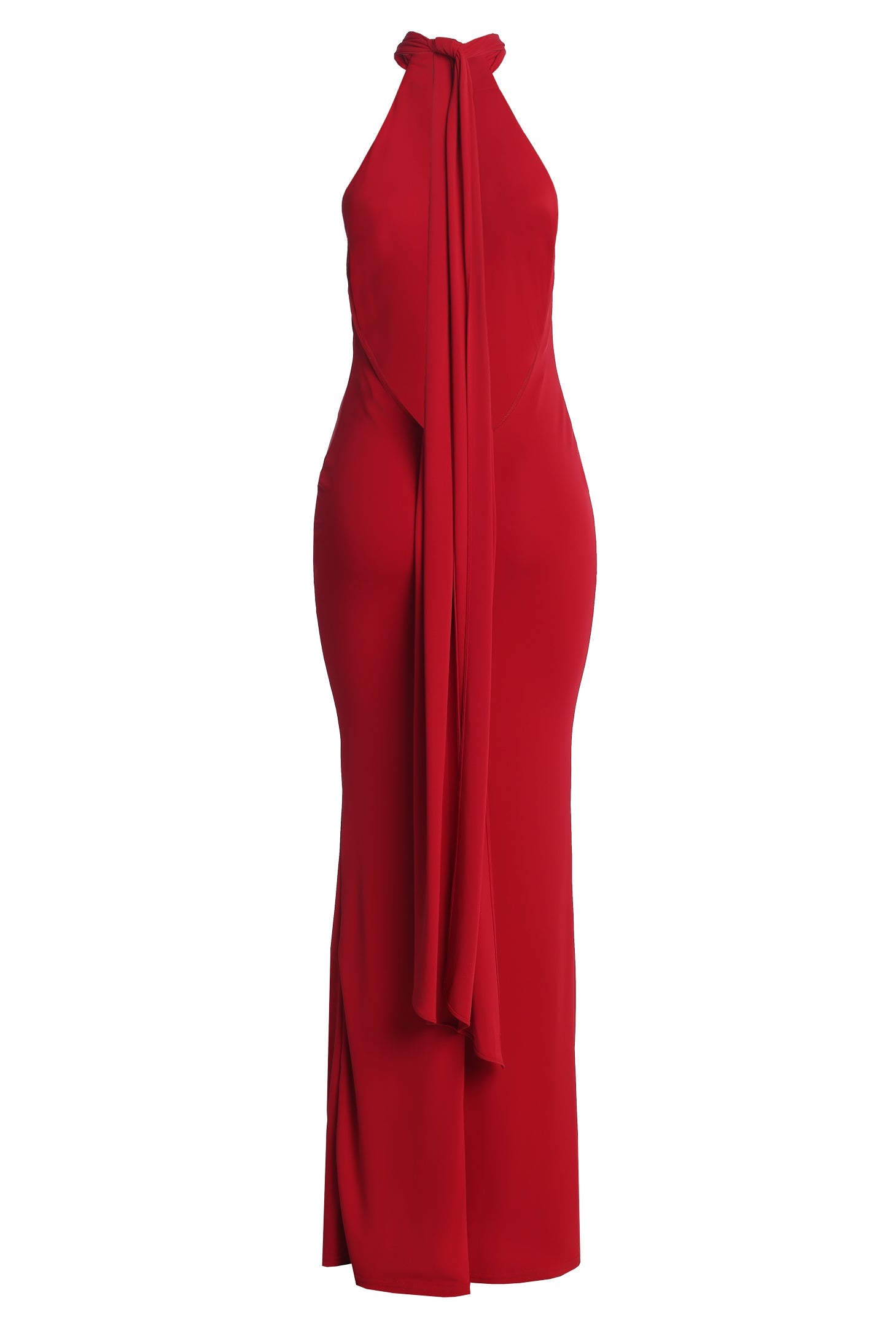 Red Golden Evening Maxi Gown