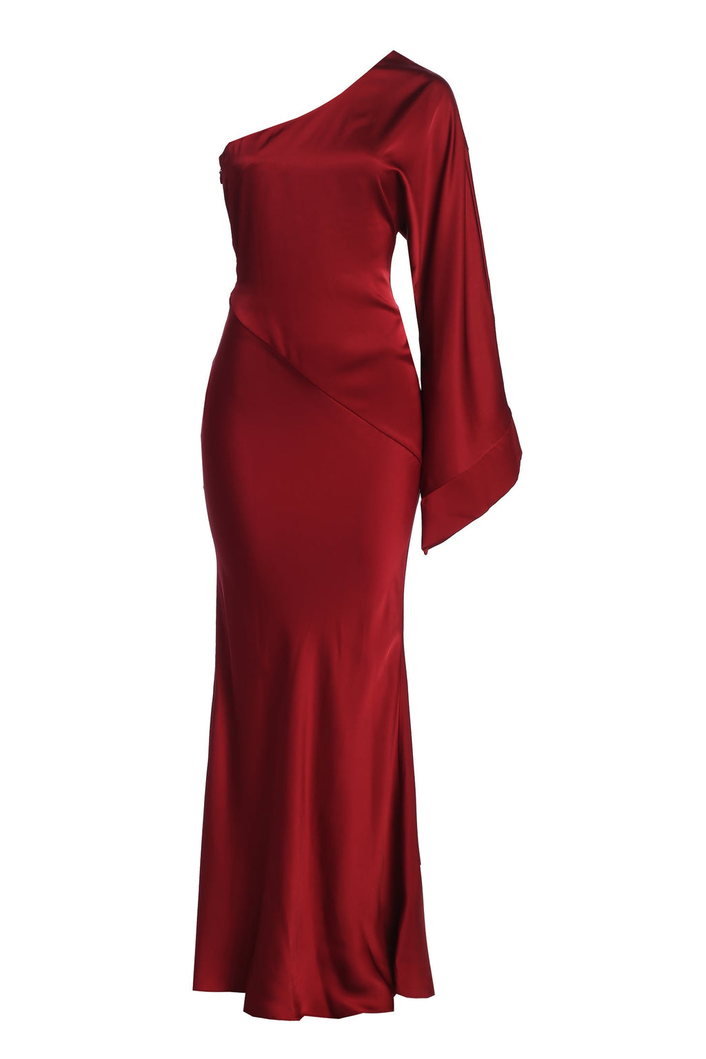 Red Femme Drape Maxi Dress