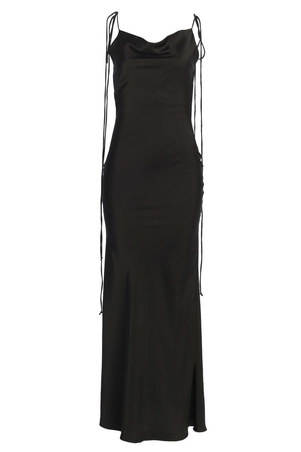 Black Irresistible Satin Maxi Dress