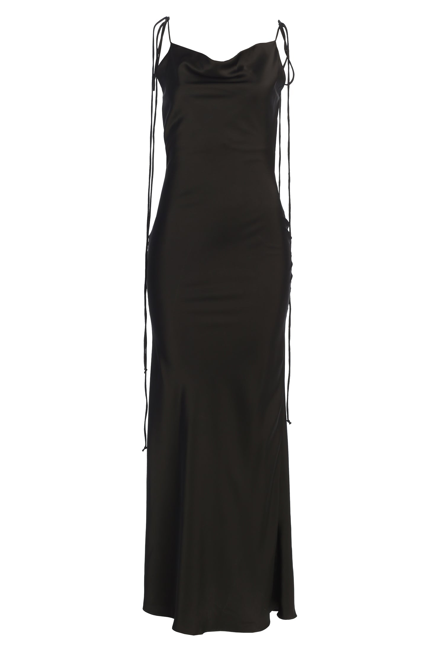 Black Irresistible Satin Maxi Dress