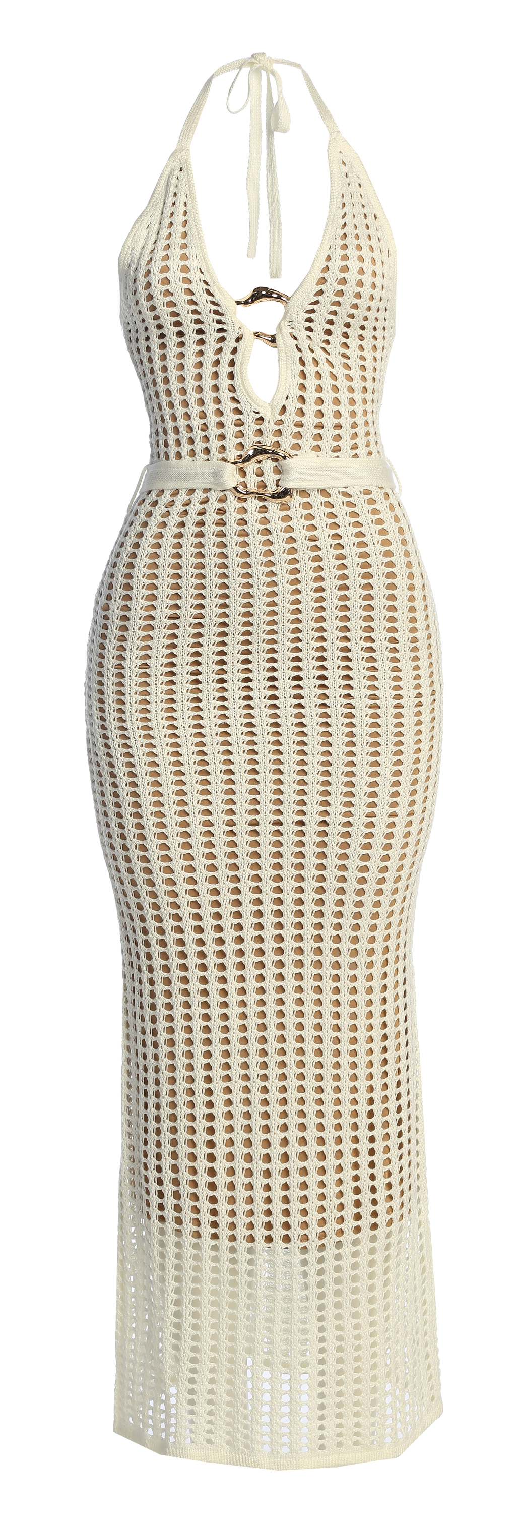 Ivory Oceanic Dream Crochet Maxi Dress
