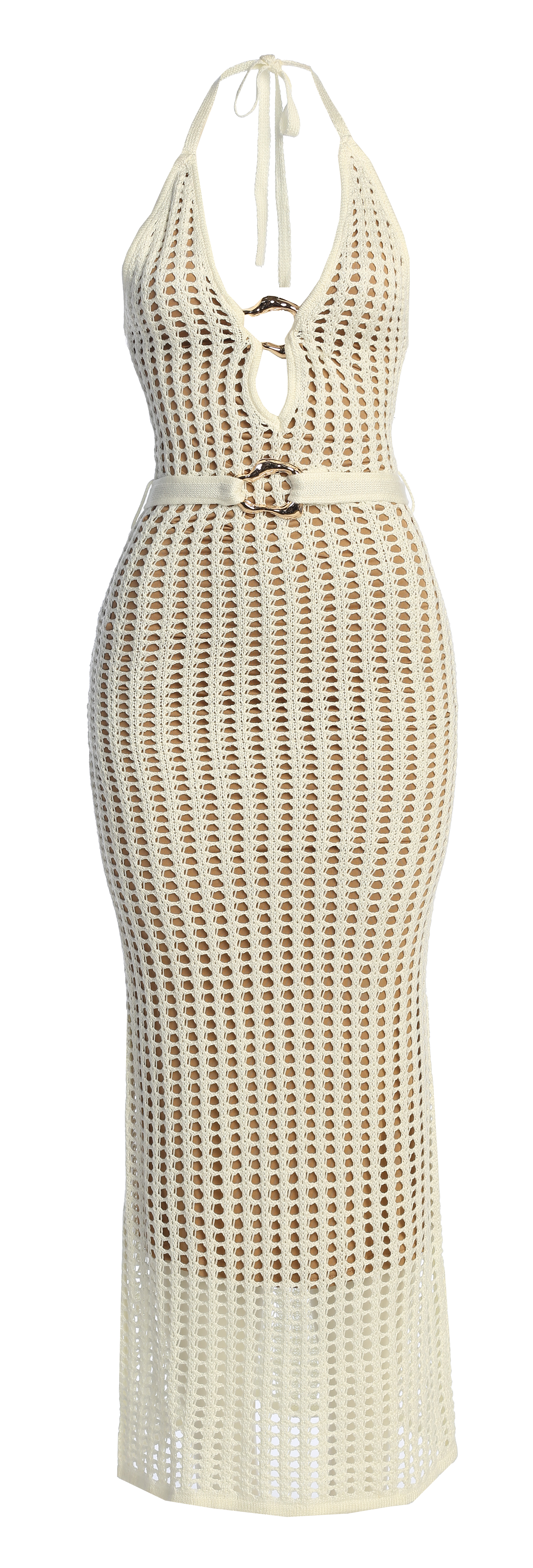 Ivory Oceanic Dream Crochet Maxi Dress