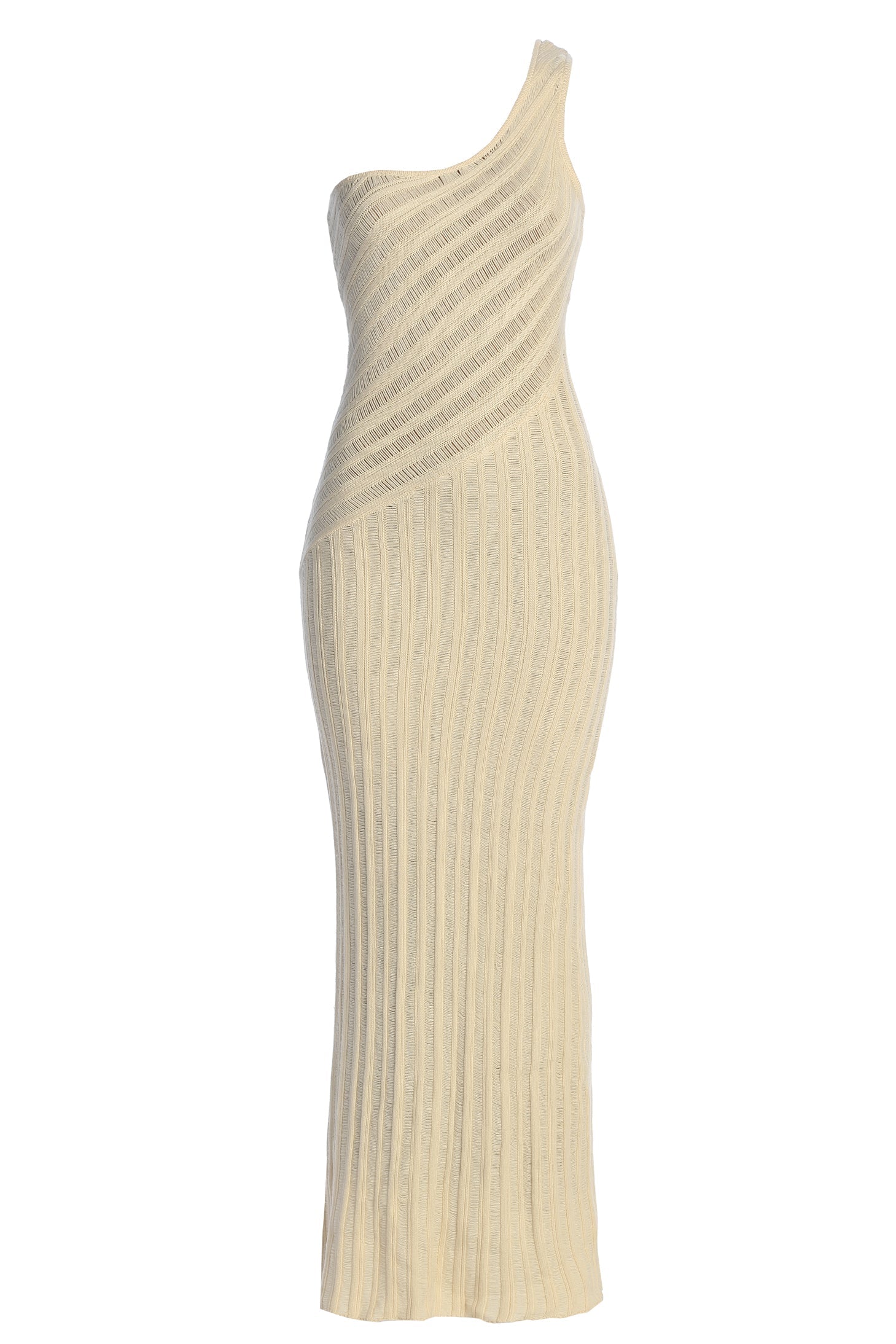Ivory Fringe Knit Maxi Dress