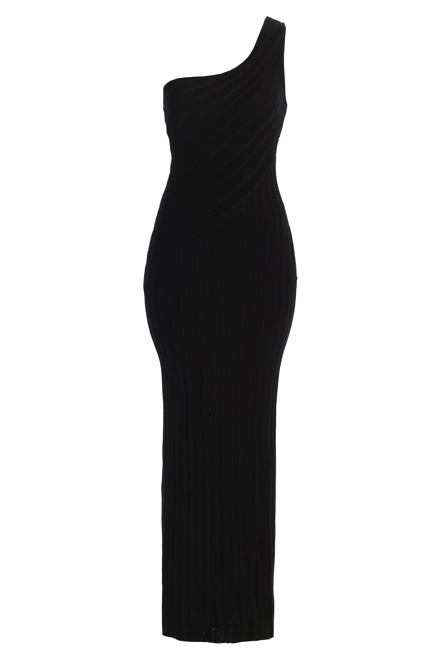 Black Fringe Knit Maxi Dress