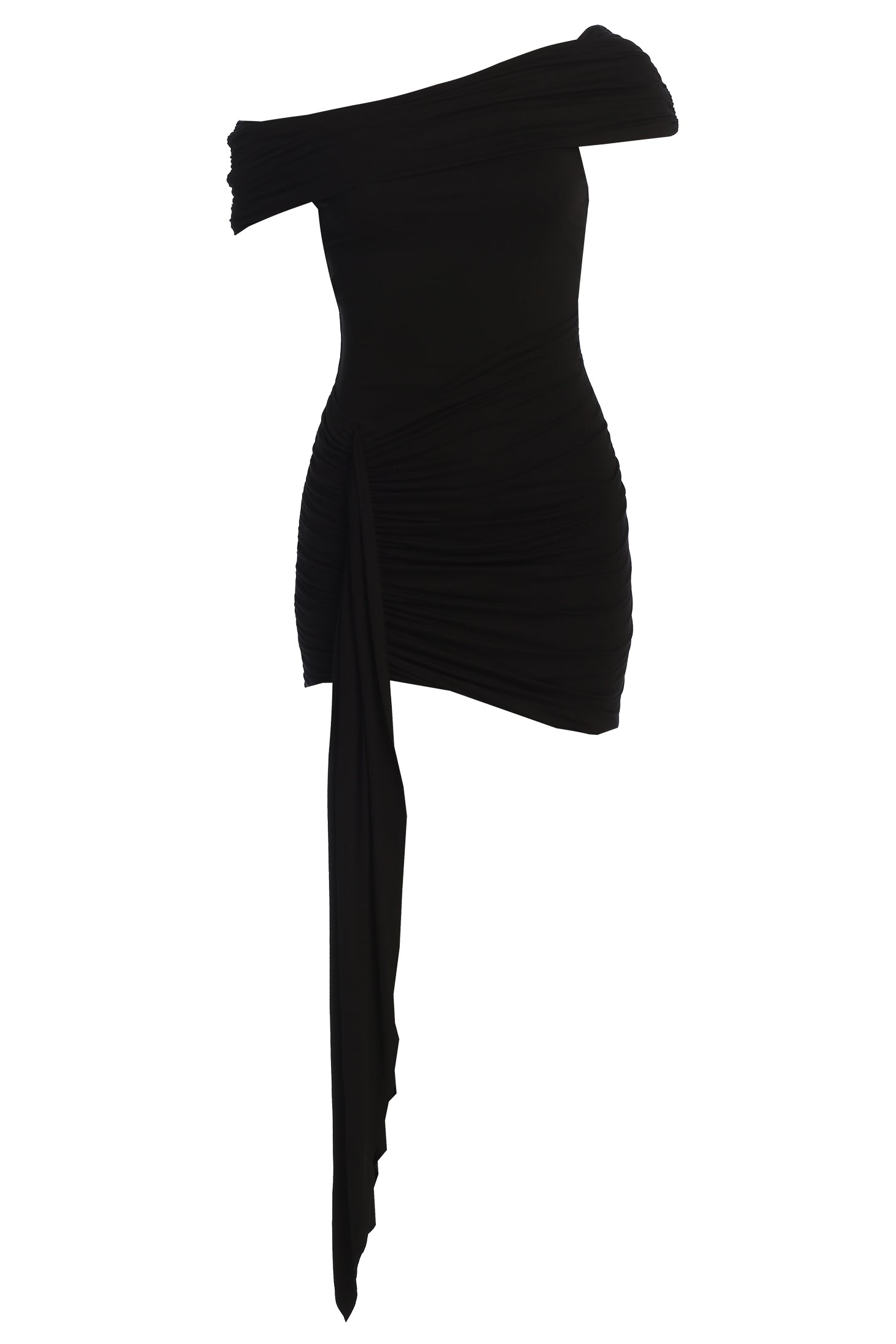 Black Off The Shoulder Drape Dress