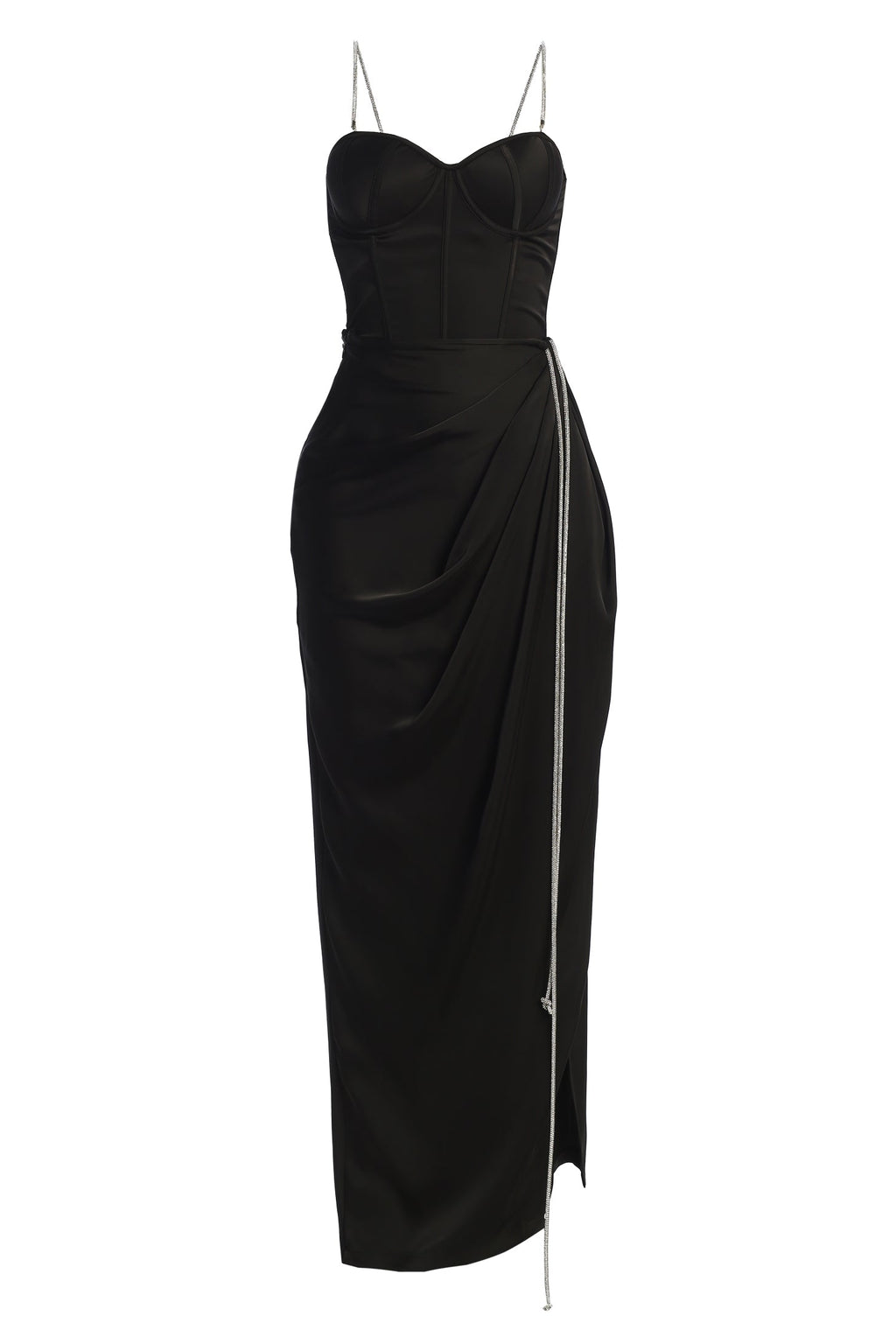 Black Olea Satin Skirt