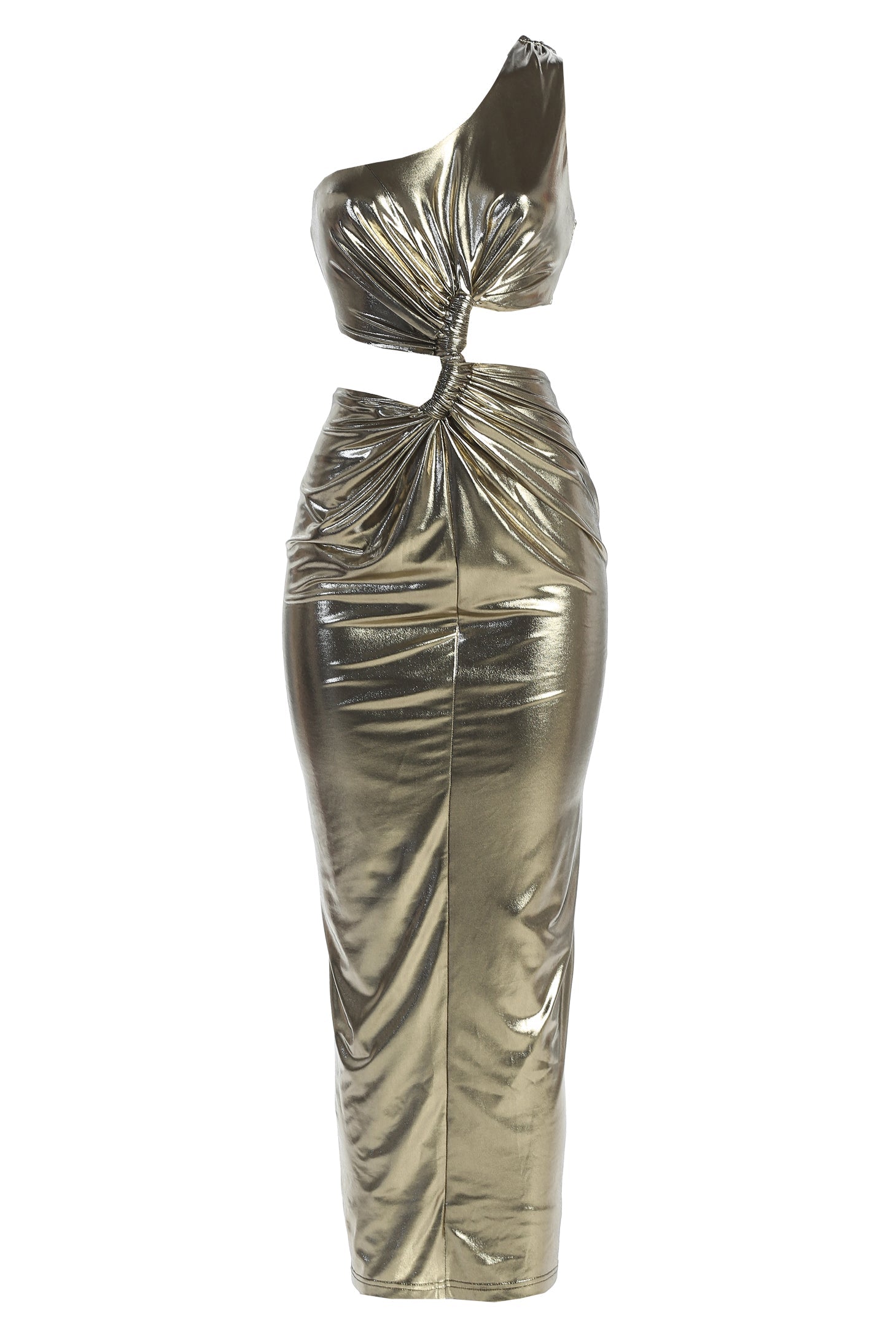 Gold Joce One Shoulder Maxi Dress