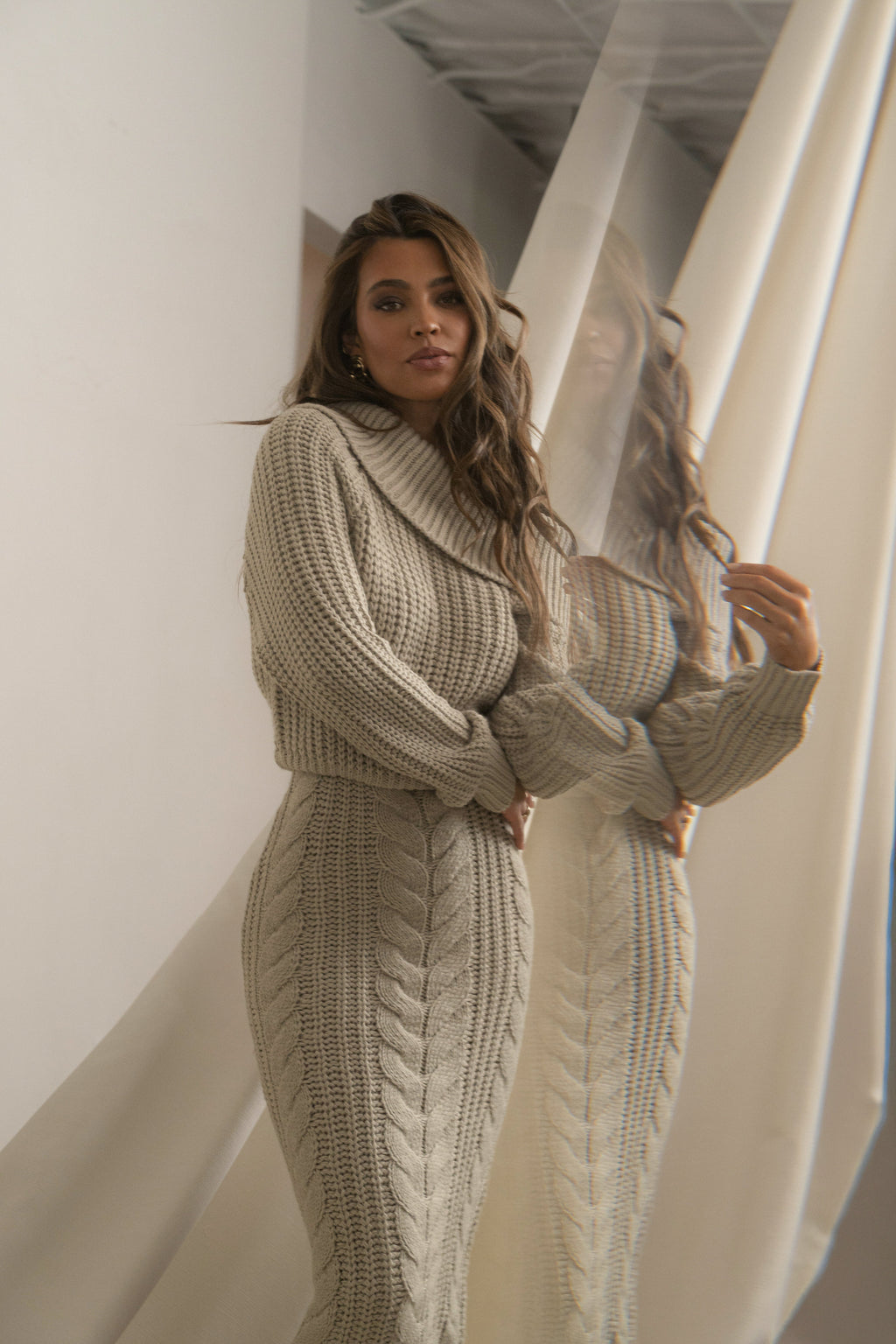 Stone Monette Cable Knit Dress
