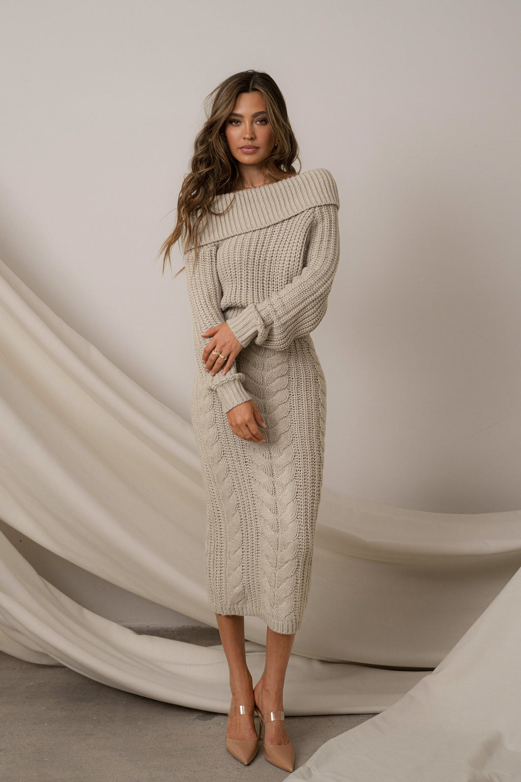 Stone Monette Cable Knit Dress