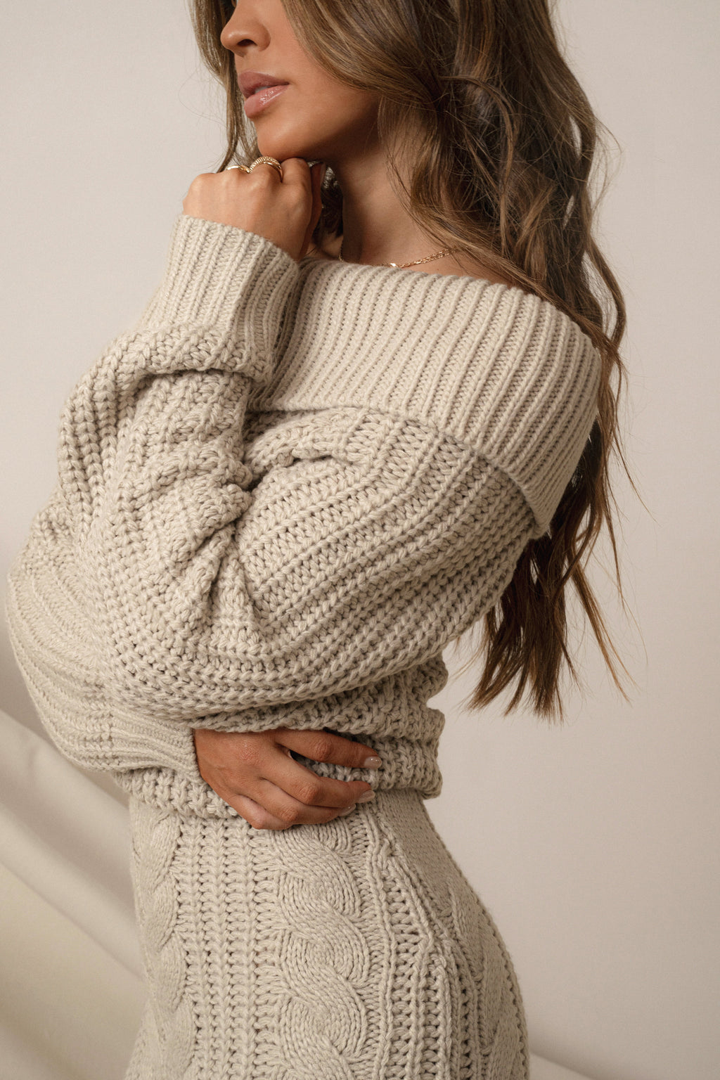 Stone Monette Cable Knit Dress