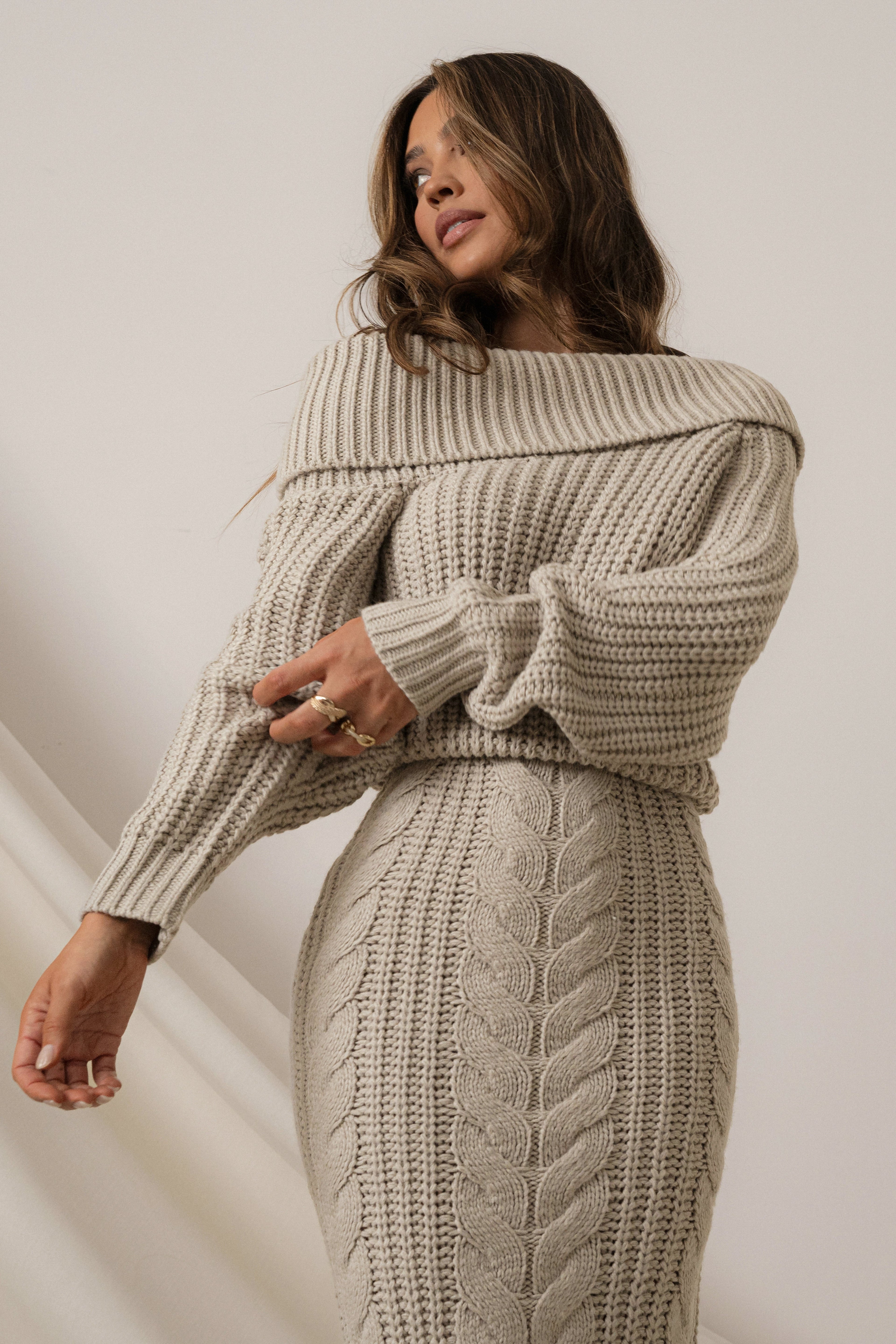 Stone Monette Cable Knit Dress