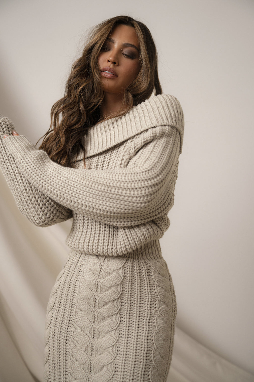 Stone Monette Cable Knit Dress