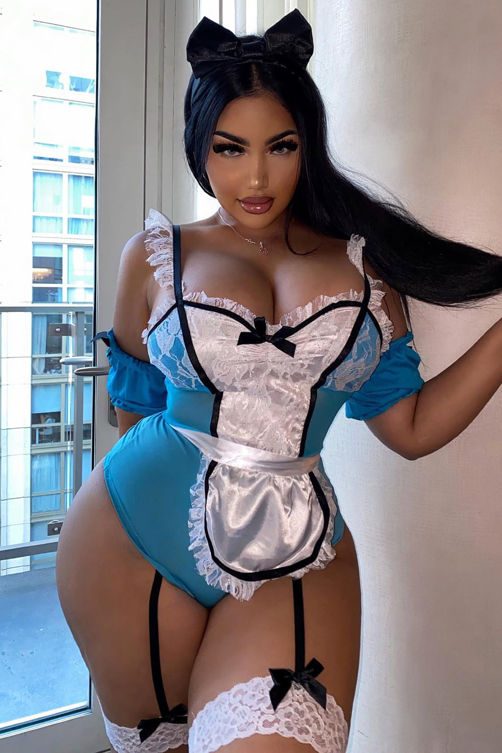 Lost In Wonderland 4 Piece Costume Set - Blue/combo